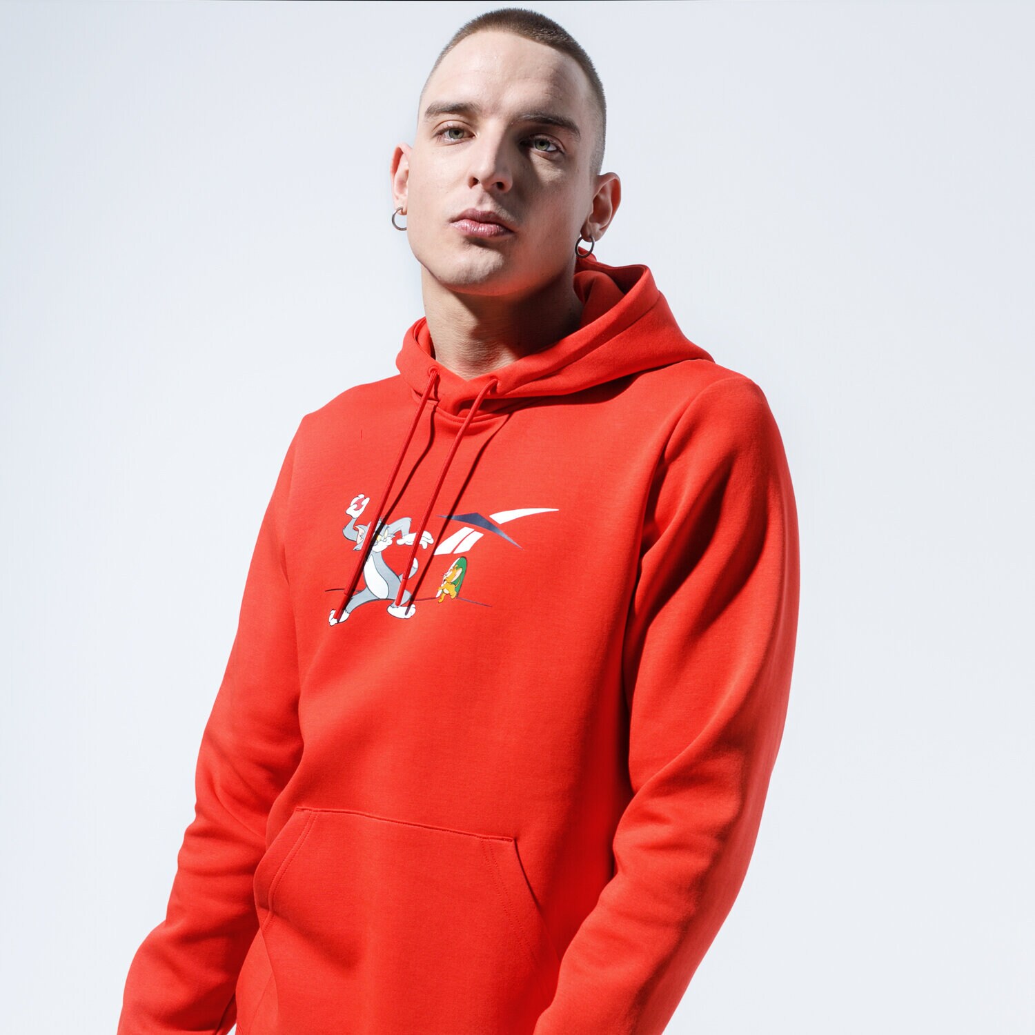 Bluza męska REEBOK BLUZA Z KAPTUREM TJ HOODY 4 GK9163 CZERWONY