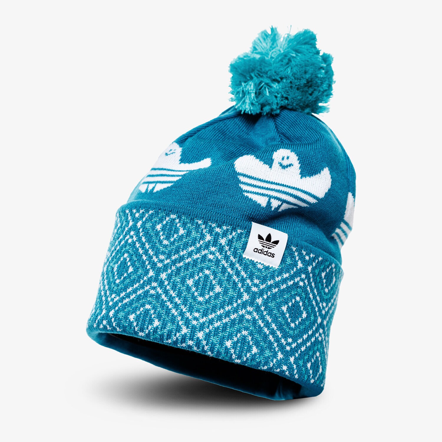Czapka zimowa dla dzieci ADIDAS CZAPKA ZIMOWA SHMOO POM BEANIE EC6481 NIEBIESKI