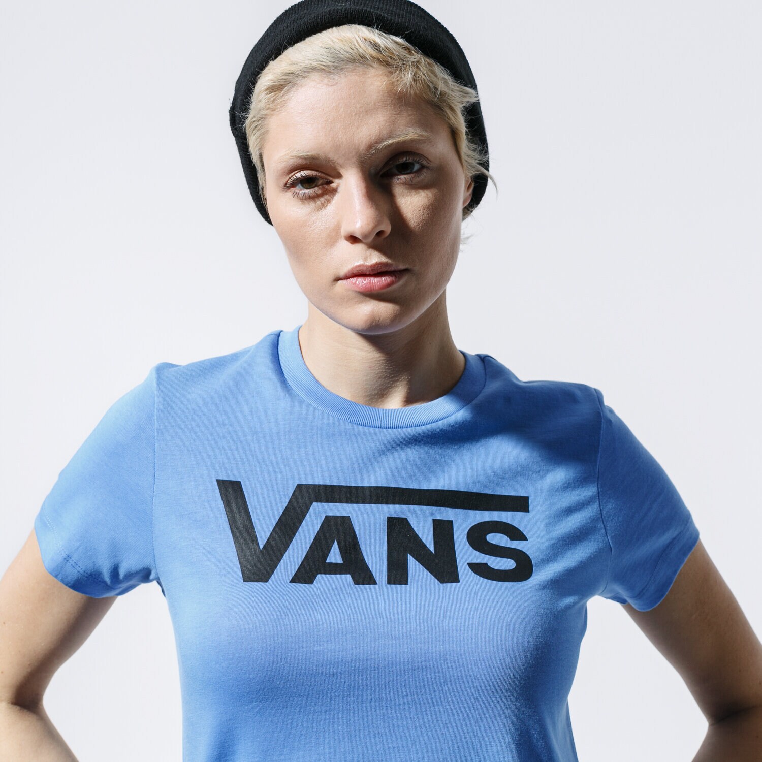 Koszulka, t-shirt damski VANS T-SHIRT FLYING V CREW TEE VN0A3UP4ULT1 NIEBIESKI