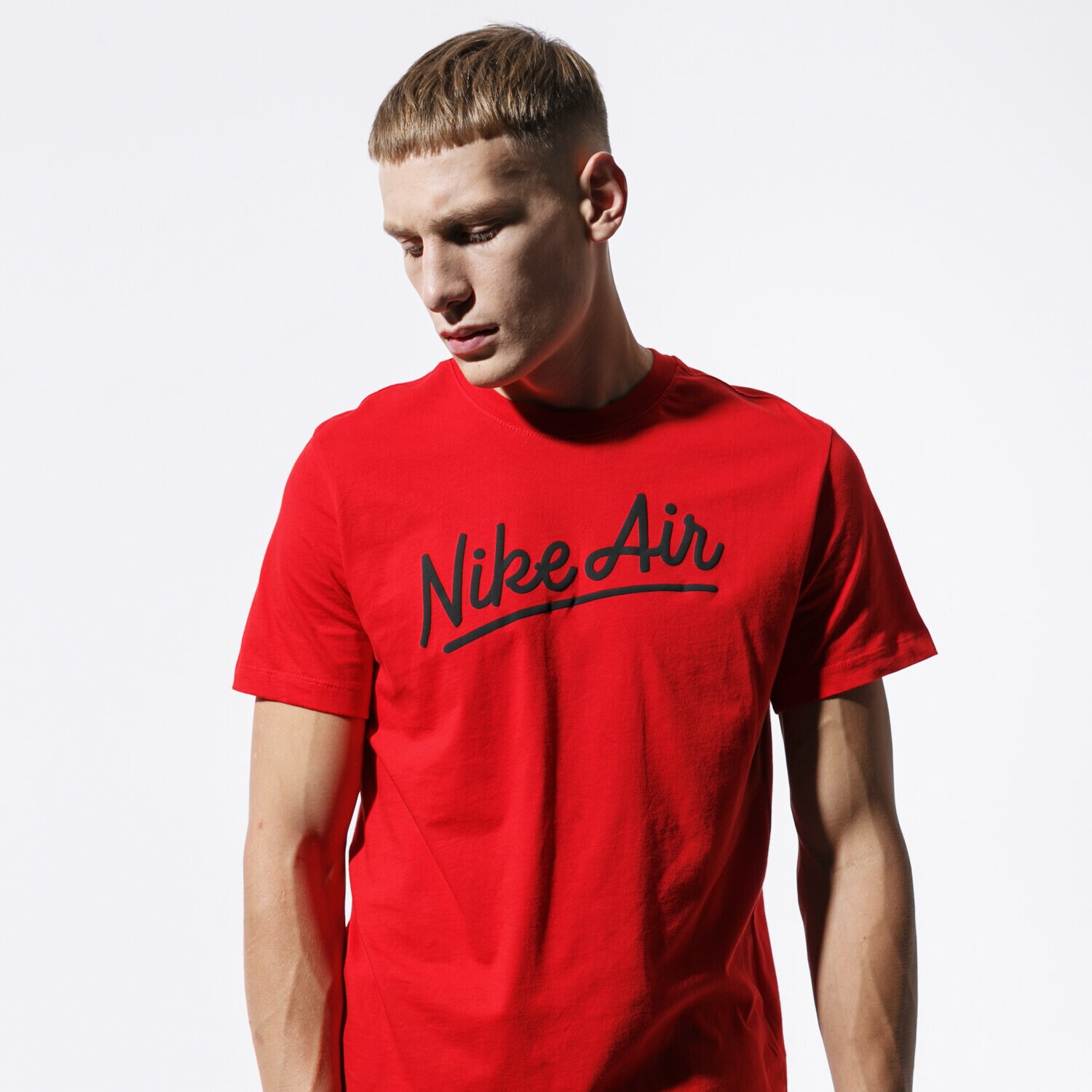 Koszulka, t-shirt sportowy męski NIKE T-SHIRT M NSW SS TEE NIKE AIR 1 BV7637657 CZERWONY