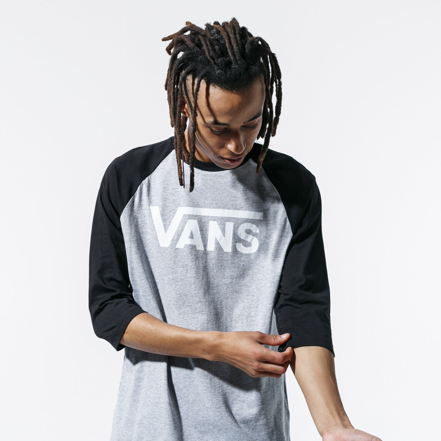 Koszulka, t-shirt sportowy męski VANS T-SHIRT CLASSIC RAGLAN VN0002QQZQE1 SZARY