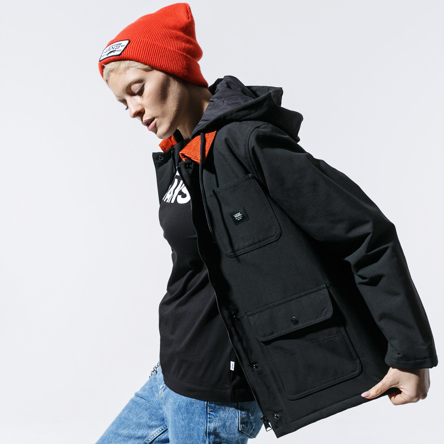 Kurtka zimowa damska VANS KURTKA DRILL CHORE COAT MTE WMN VN0A4BFABLK1 CZARNY