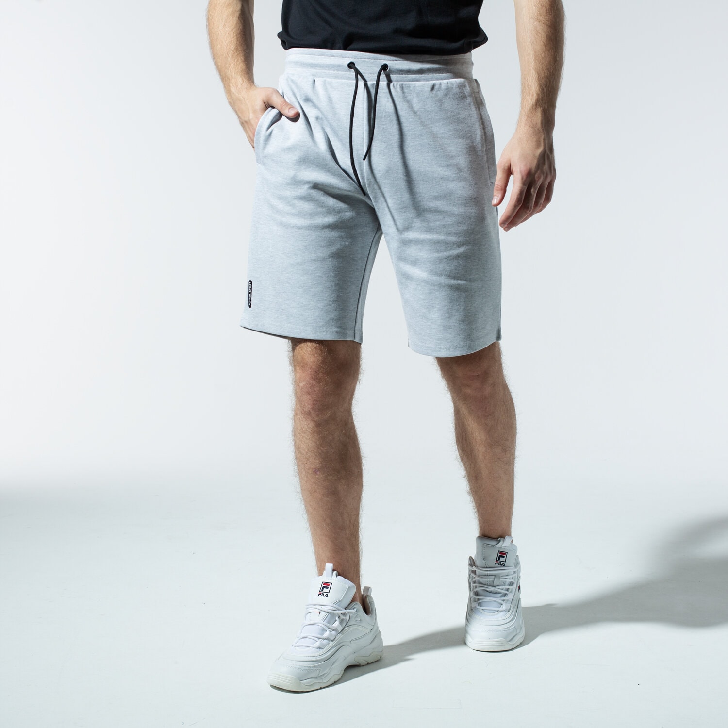 Krótkie spodenki, szorty męskie HAHA66 SZORTY ELASTIC SHORTS HA120SZM84003 SZARY