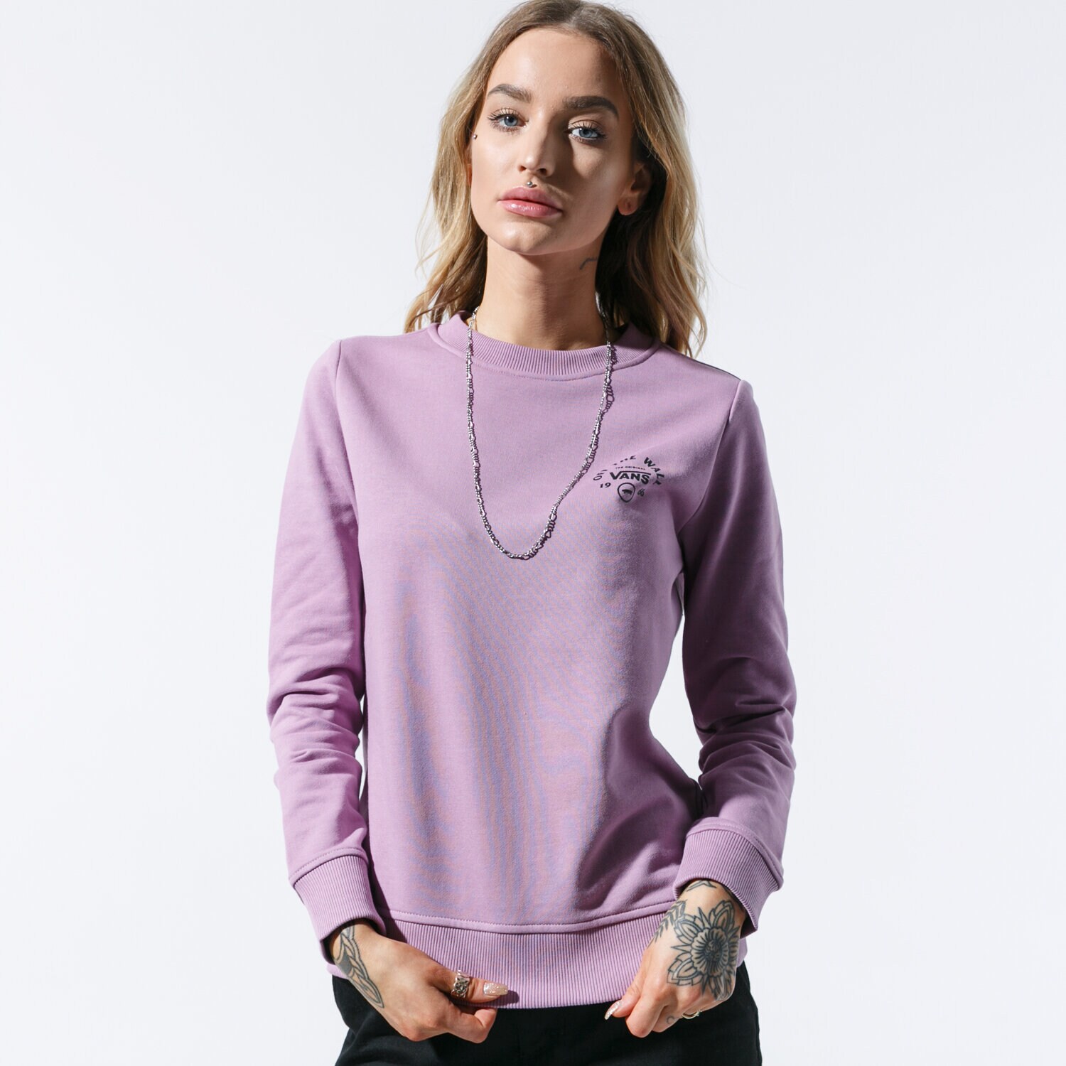 Bluza damska VANS BLUZA ATTENDANCE CREW VN0A47TDZUS1 RÓŻOWY