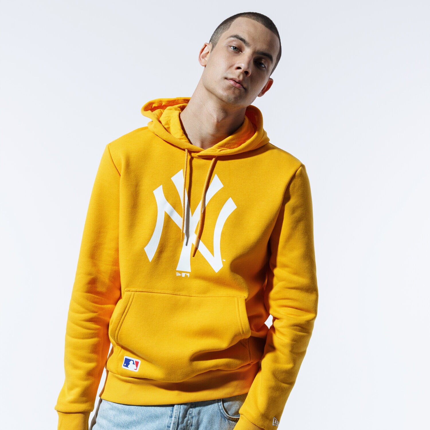 Bluza męska NEW ERA BLUZA Z KAPTUREM MLB SEASONAL TEAM LOGO HOODY NEYYAN 12369833 ŻÓŁTY