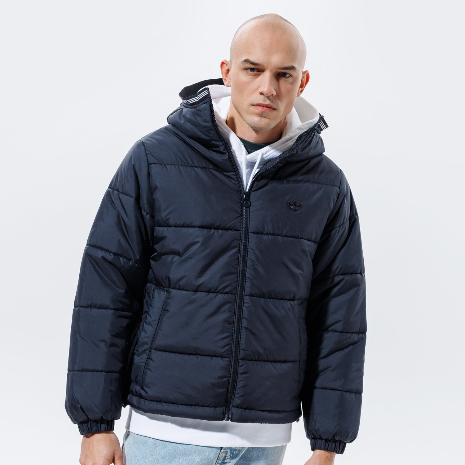 Kurtka zimowa męska ADIDAS KURTKA ZIMOWA PAD HOODED PUFF GE1291 CZARNY