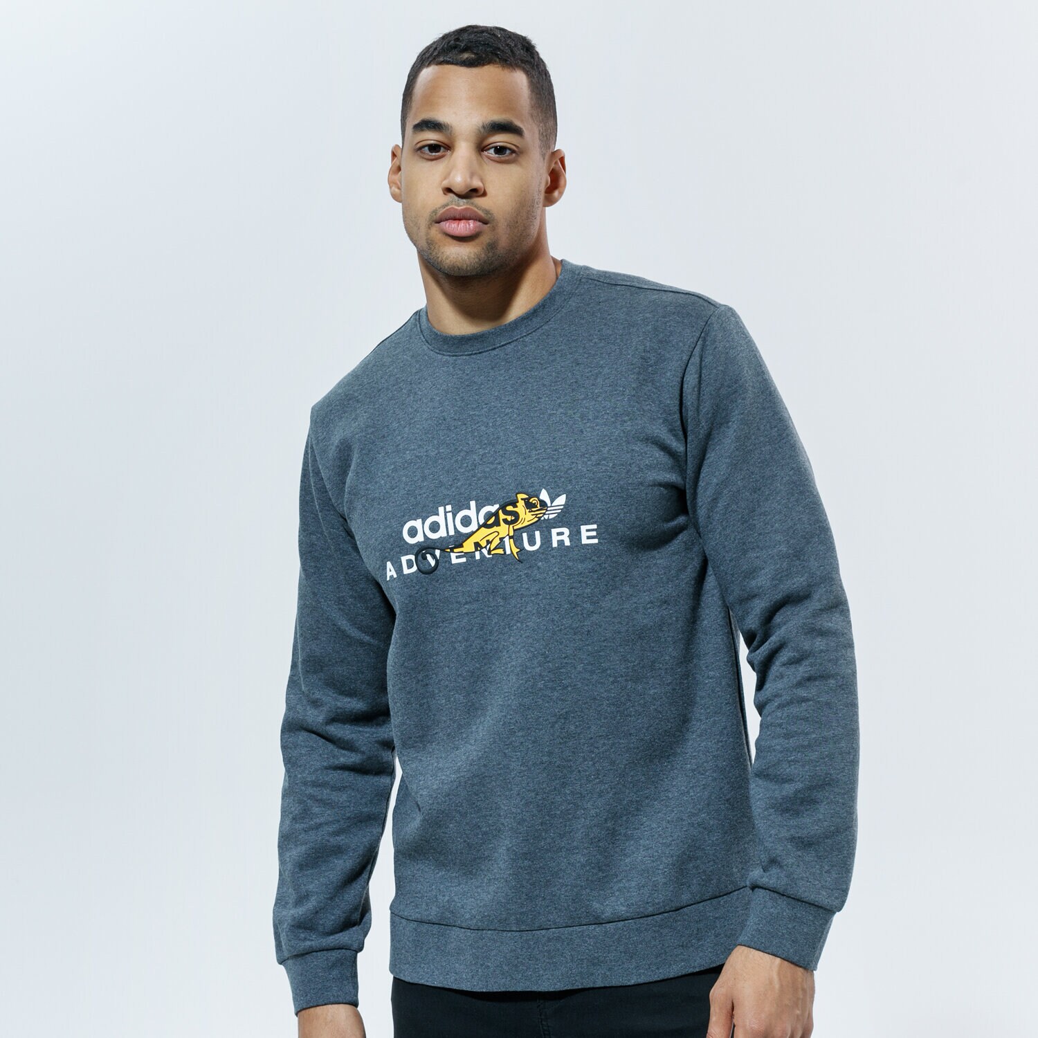 Koszulka, t-shirt sportowy męski ADIDAS T-SHIRT ADV GRAPHICCREW GD5602 SZARY