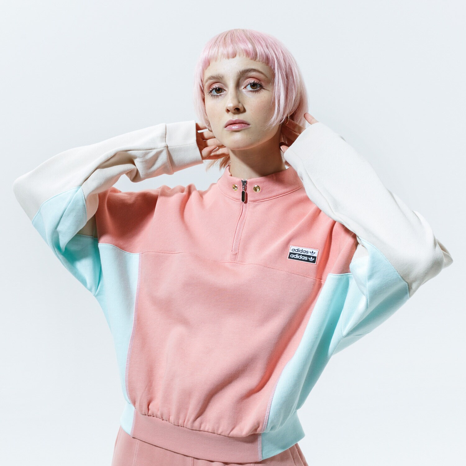 Bluza damska ADIDAS BLUZA ROZPINANA R.Y.V. CROPPED SWEATER GE1271 MULTICOLOR