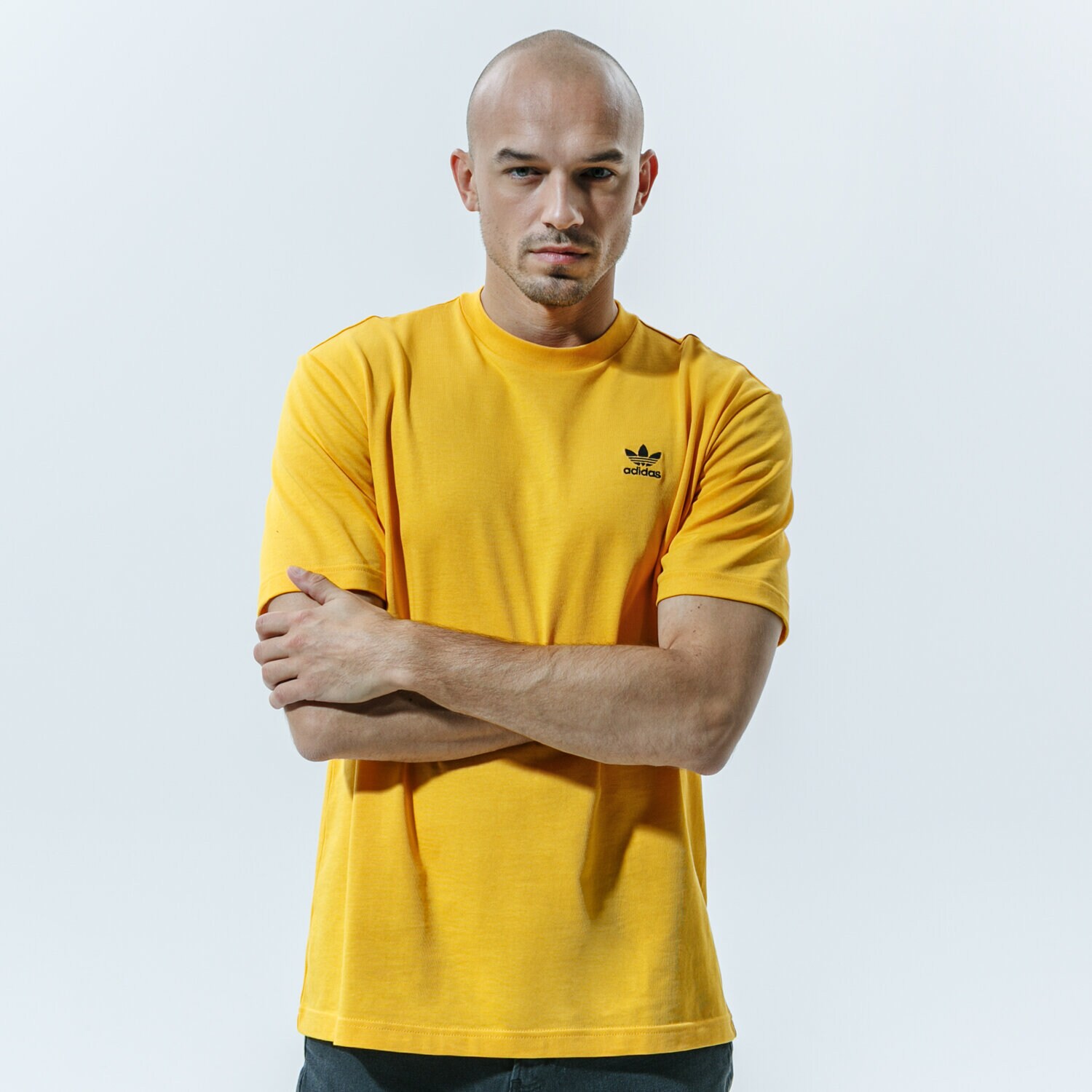Koszulka, t-shirt sportowy męski ADIDAS T-SHIRT B+F TREFOIL TEE GE0824 ŻÓŁTY