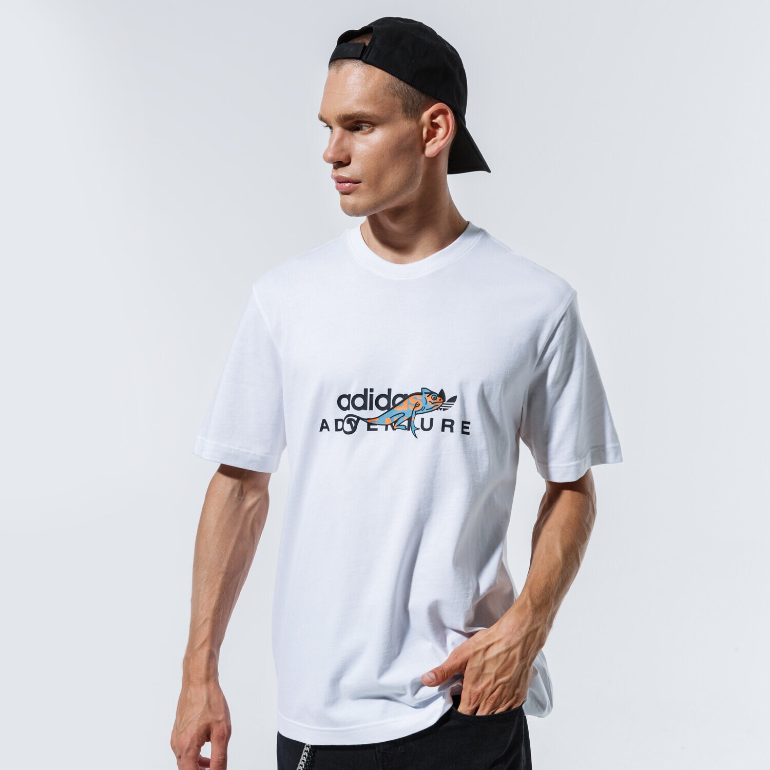 Koszulka, t-shirt sportowy męski ADIDAS T-SHIRT ADV GRAPHIC TEE GD5609 BIAŁY