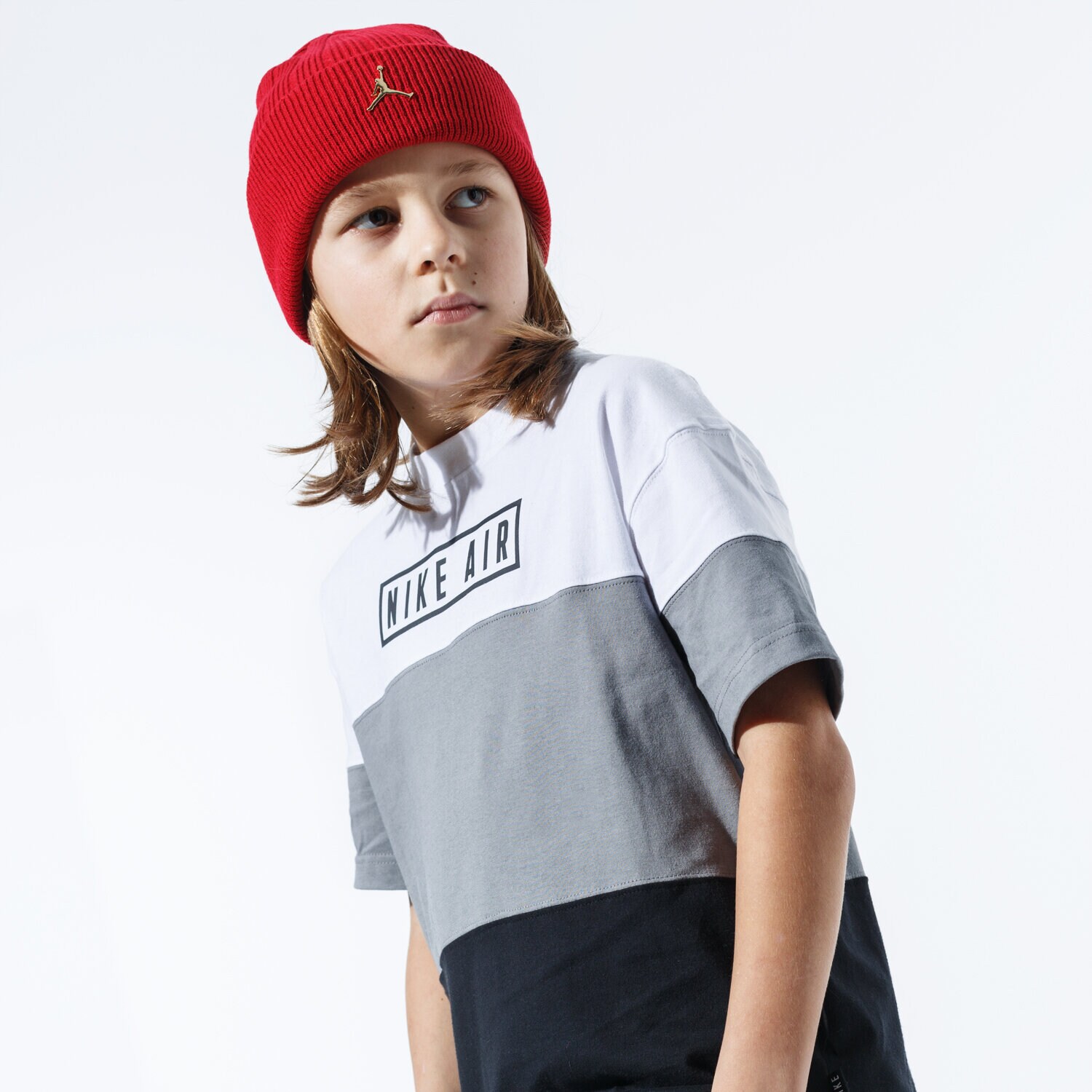 Koszulka, t-shirt dla dzieci NIKE T-SHIRT B NIKE AIR TOP SS BV3599-010 CZARNY