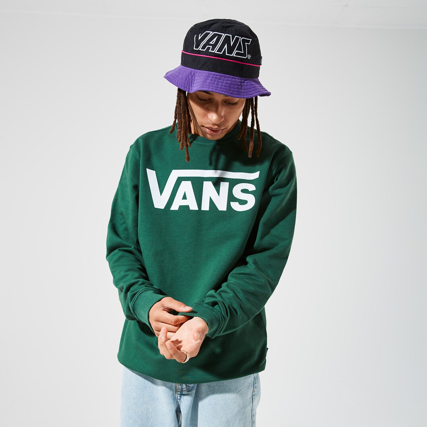Bluza męska VANS BLUZA VANS CLASSIC CREW II VN0A456AEEI1 ZIELONY