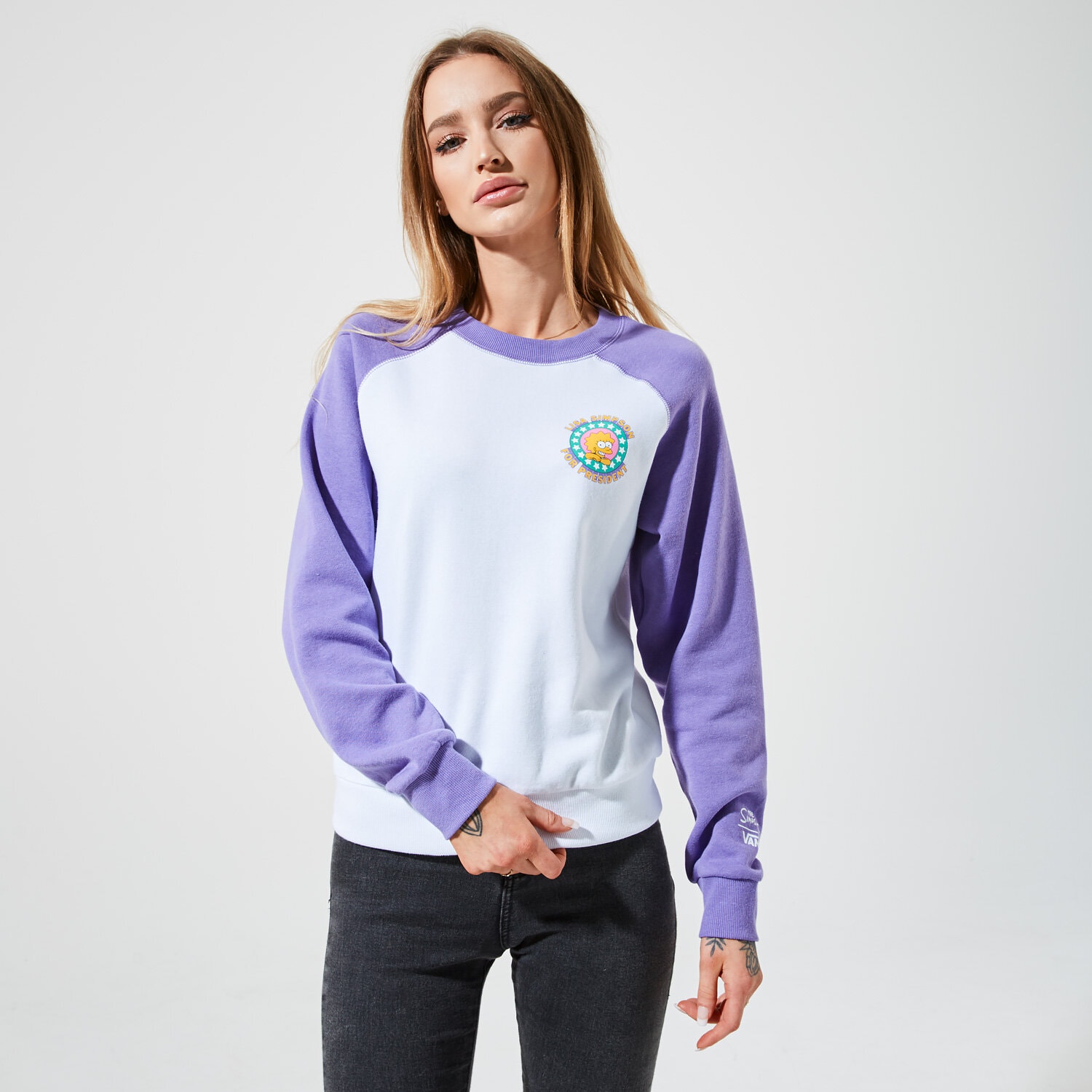Bluza damska VANS BLUZA VANS X THE SIMPSONS LISA FLEECE VN0A4V4C17G BIAŁY