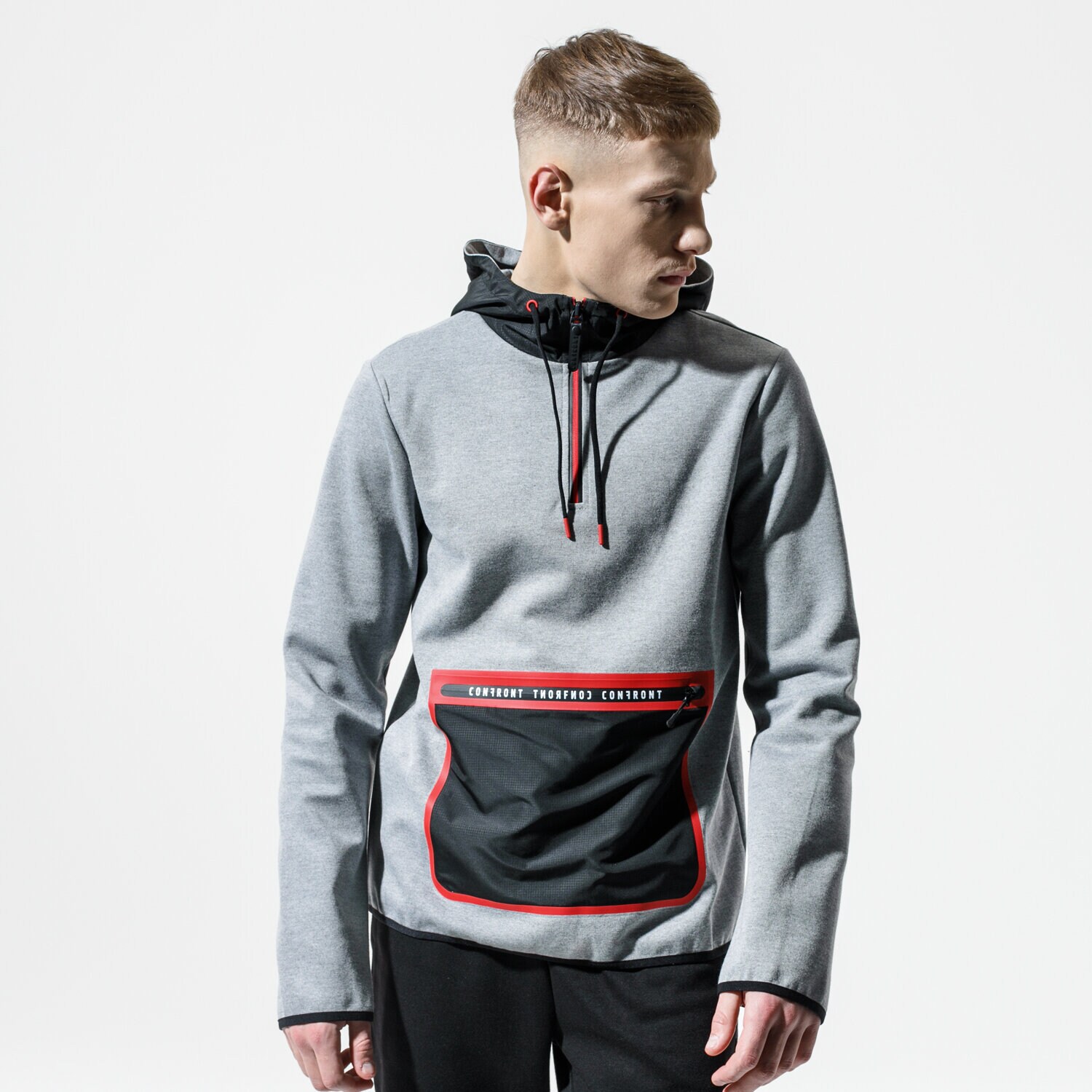 Bluza męska CONFRONT BLUZA Z KAPTUREM ARYA CF120BLM58001 SZARY