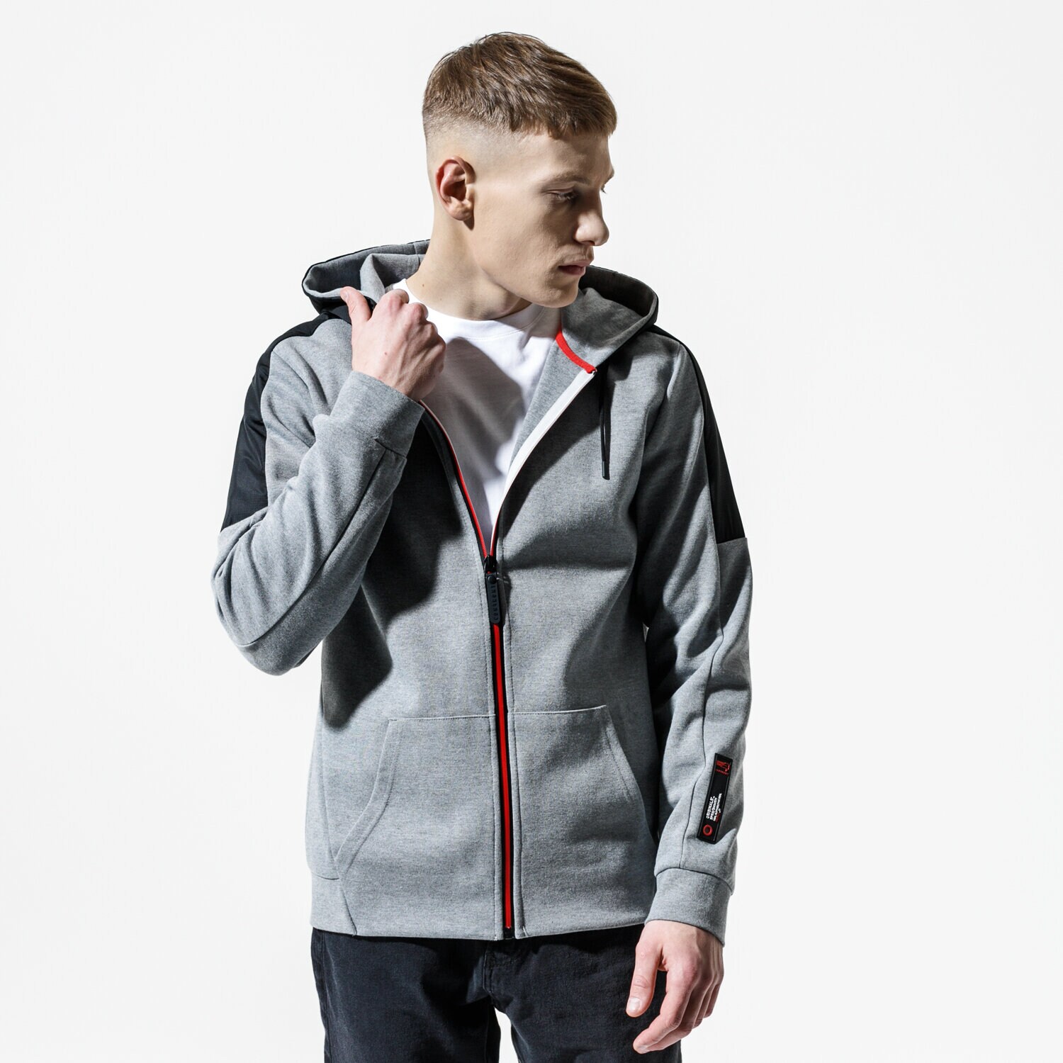 Bluza męska CONFRONT BLUZA ROZPINANA Z KAPTUREM GENDRY CF120BLM56001 SZARY