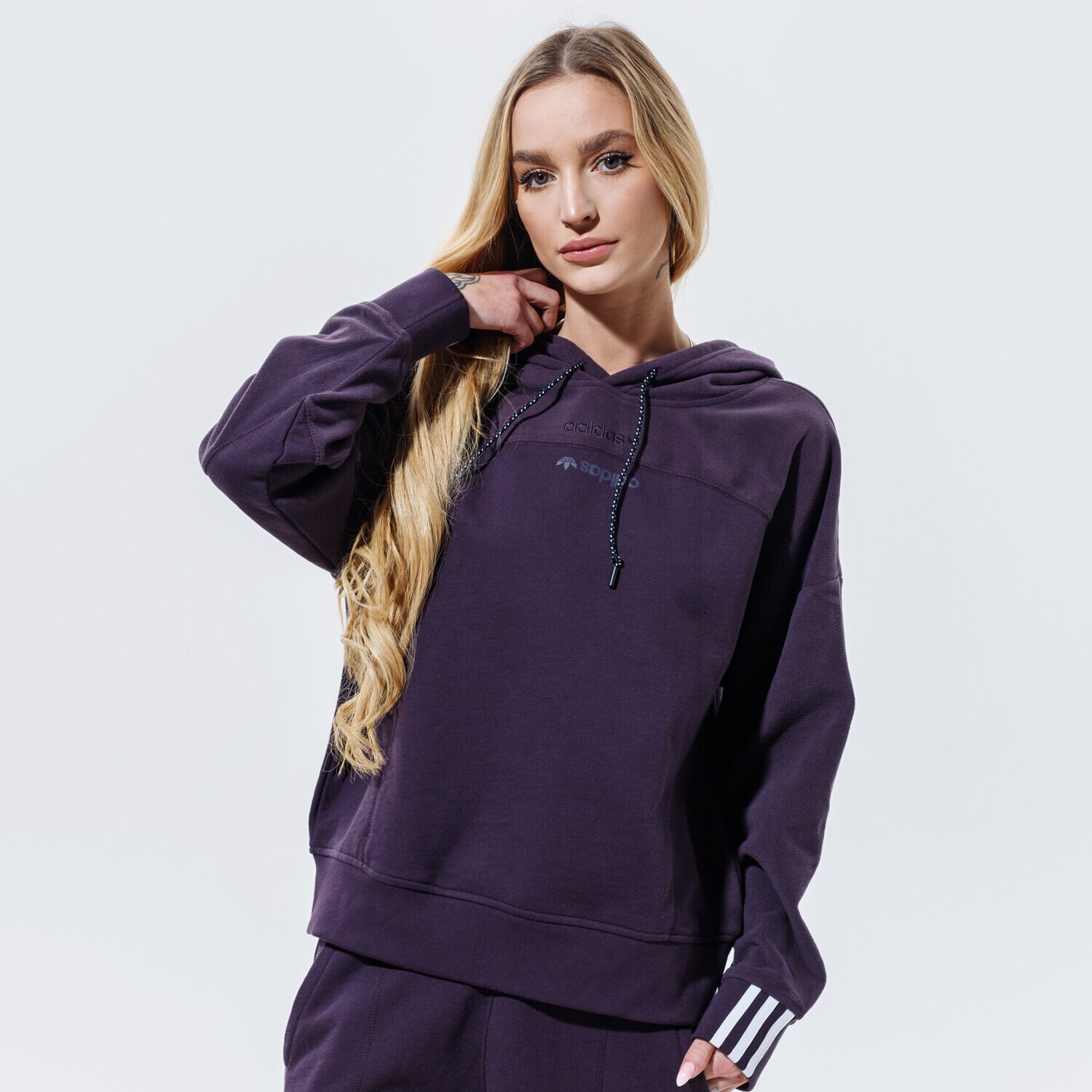 Bluza damska ADIDAS BLUZA Z KAPTUREM HOODIE GD3897 FIOLETOWY