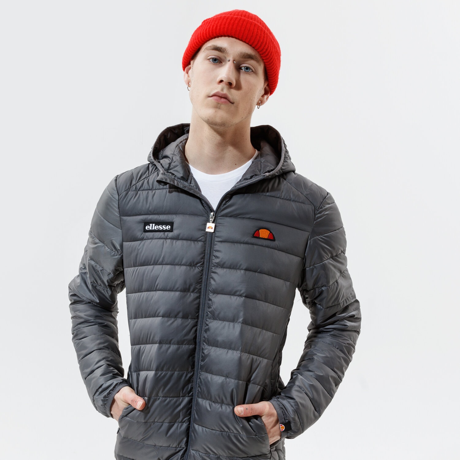Kurtka zimowa męska ELLESSE KURTKA PUCHOWA LOMBARDY PADDED JACKET SHG01115DARKGREY SZARY