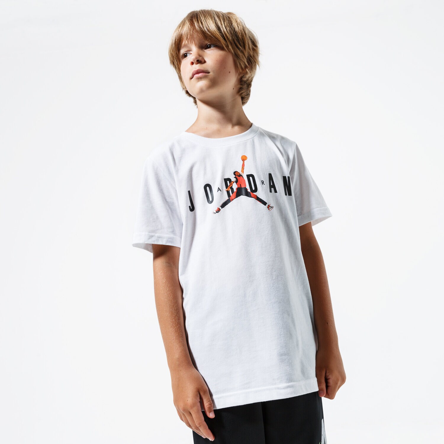 Koszulka, t-shirt dla dzieci JORDAN T-SHIRT BRAND CREW 3 TEE 956780-001-EH BIAŁY