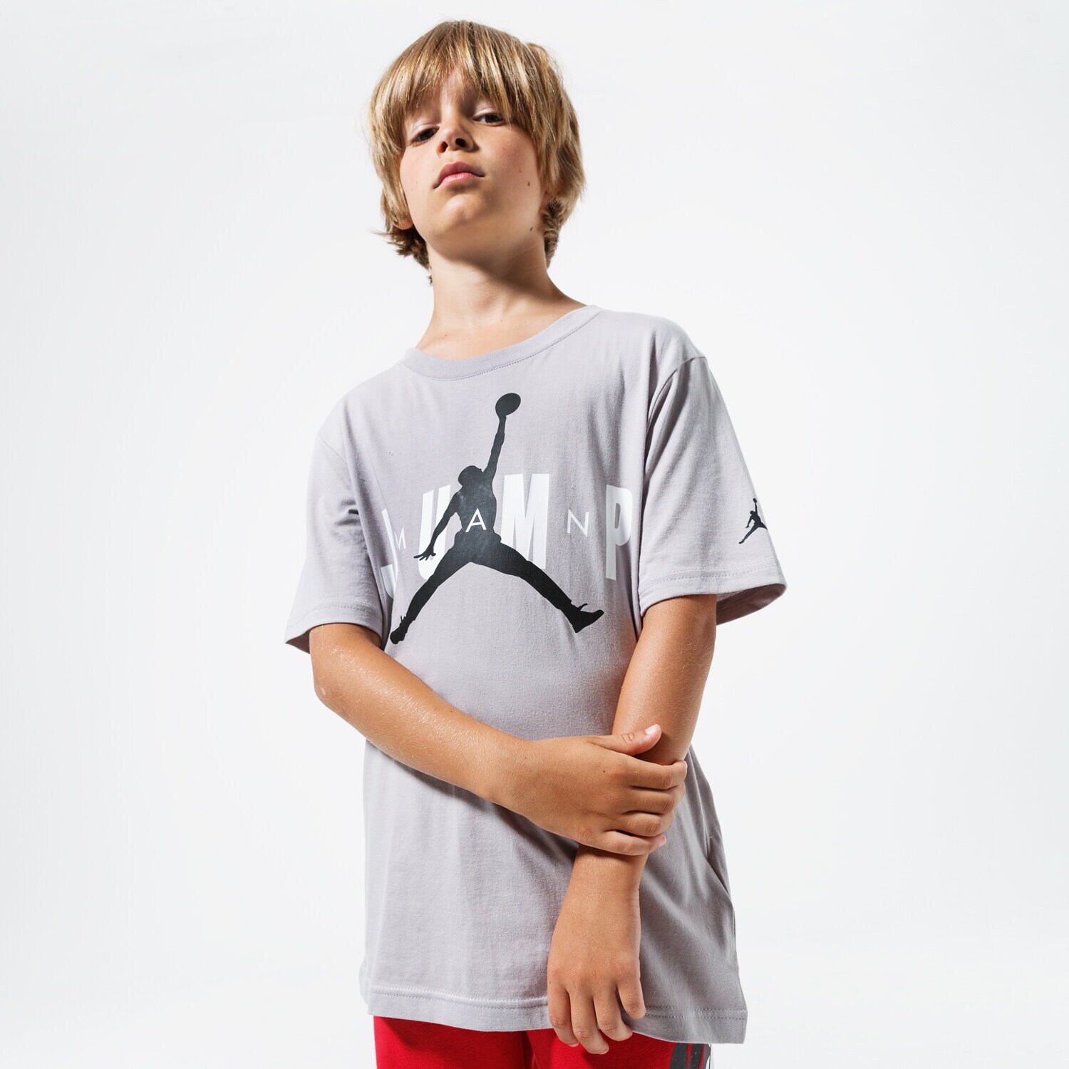 Koszulka, t-shirt dla dzieci JORDAN T-SHIRT JDB MJ SS CREW 2 TEE 956869-G4R-EH SZARY