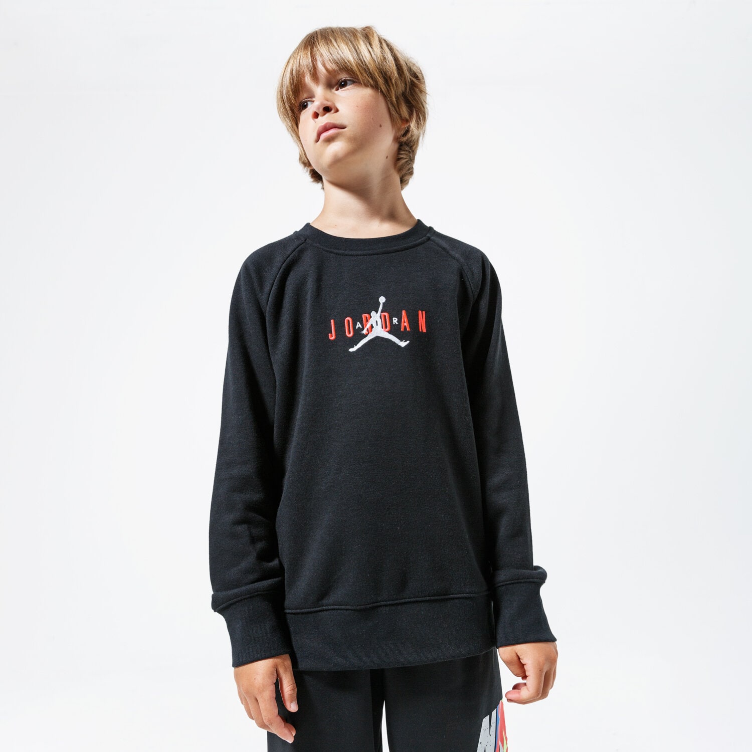 Sportowa bluza dziecięca JORDAN BLUZA JDB JORDAN AIR CREW 956872-023-EH CZARNY