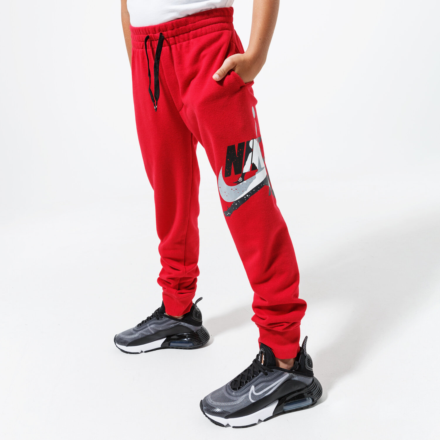 Sportowe spodnie dziecięce JORDAN SPODNIE JDB JUMPMAN CLASSICS II PANT 956904-R78-EH CZERWONY