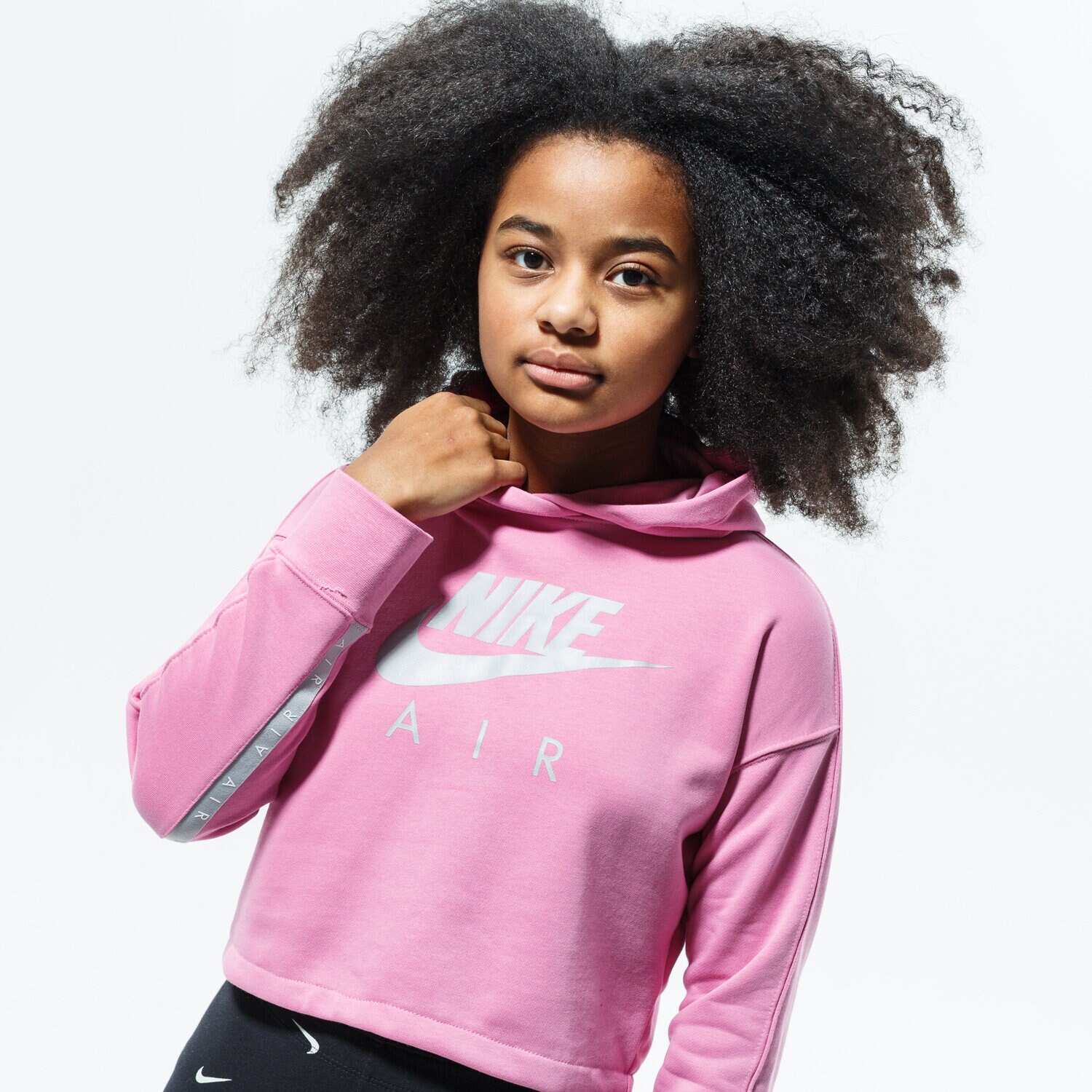 Sportowa bluza dziecięca NIKE BLUZA Z KAPTUREM AIR CJ7413-693 RÓŻOWY