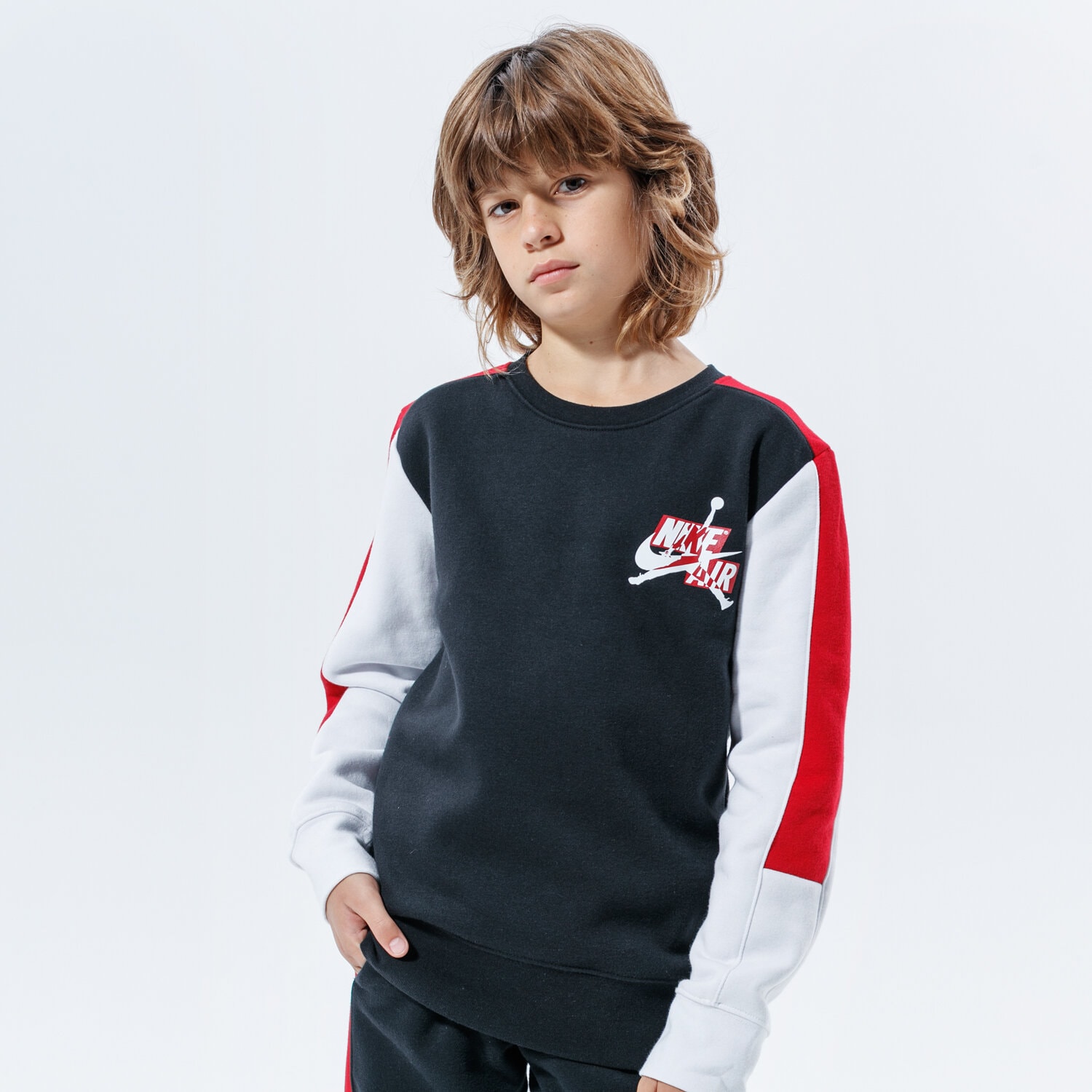 Sportowa bluza dziecięca JORDAN BLUZA JUMPMAN CLASSICS III CREW 957424-023 CZARNY