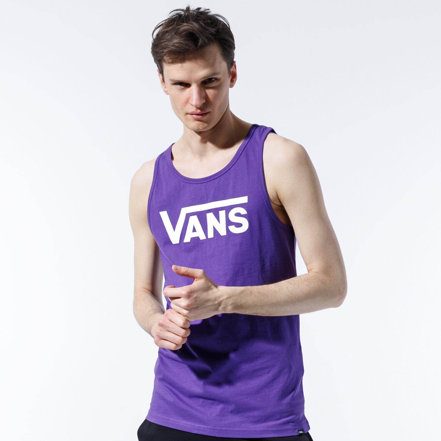Koszulka, t-shirt sportowy męski VANS TANK VANS CLASSIC TANK VN000Y8VYMM1 FIOLETOWY