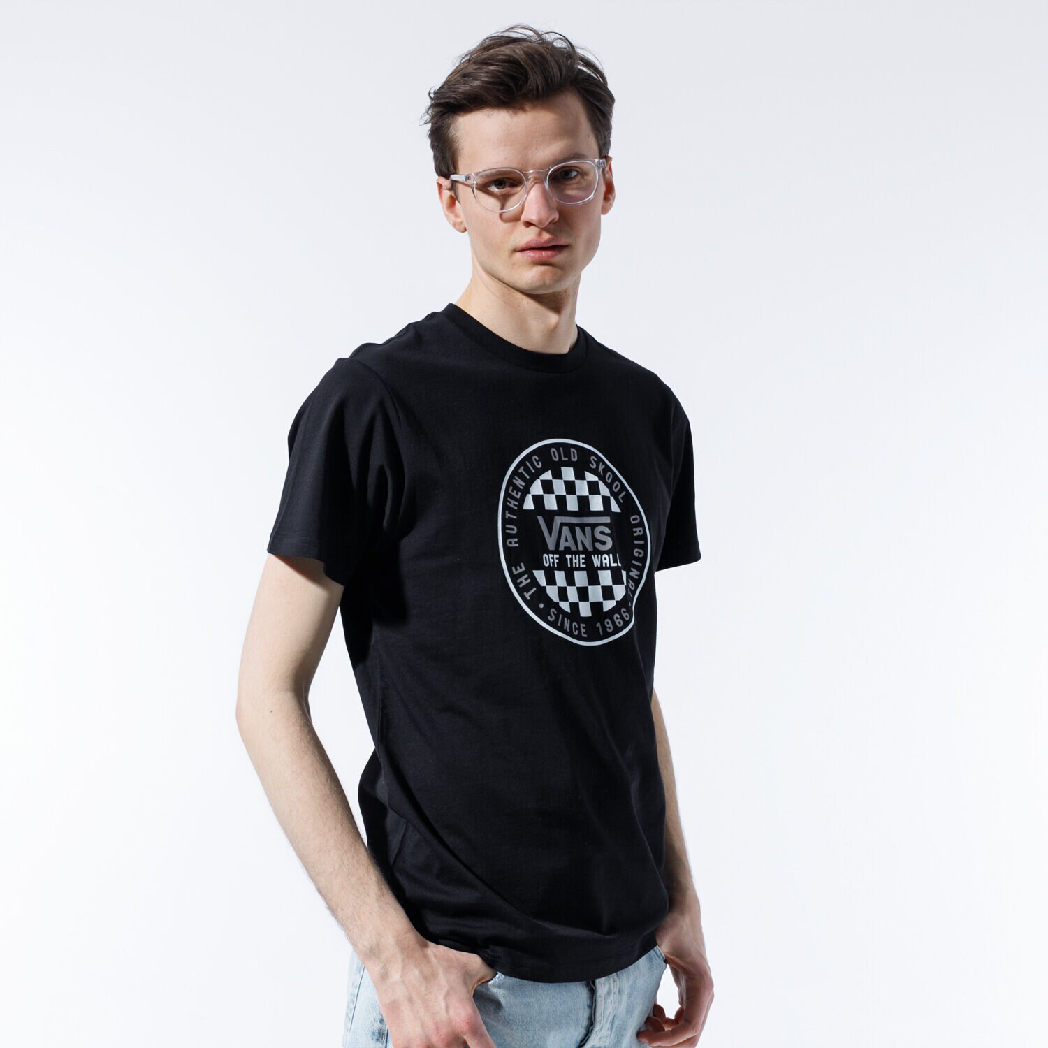 Koszulka, t-shirt sportowy męski VANS T-SHIRT OG CHECKER SS VN0A49SYBLK1 CZARNY
