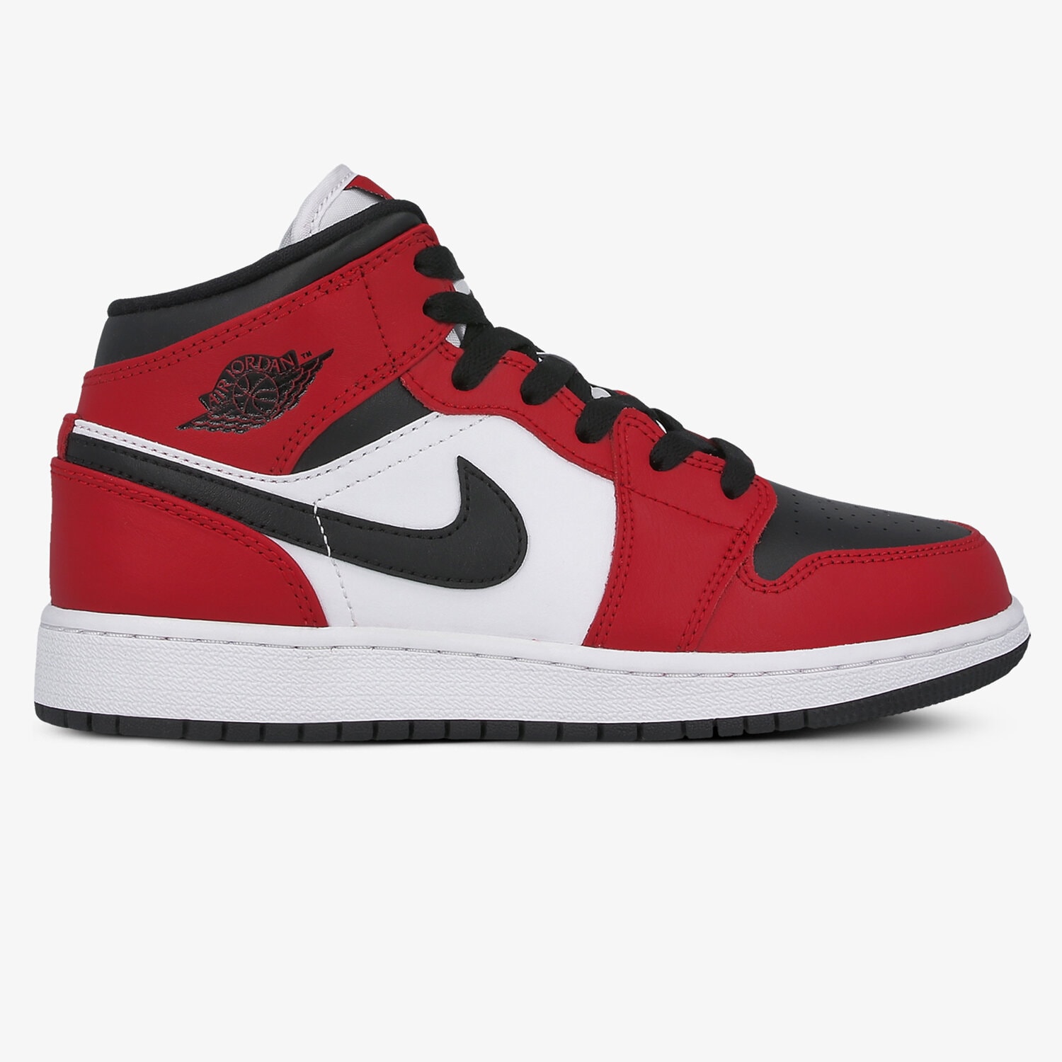 Buty sneakersy dla dzieci AIR JORDAN 1 MID 554725-069 CZERWONY