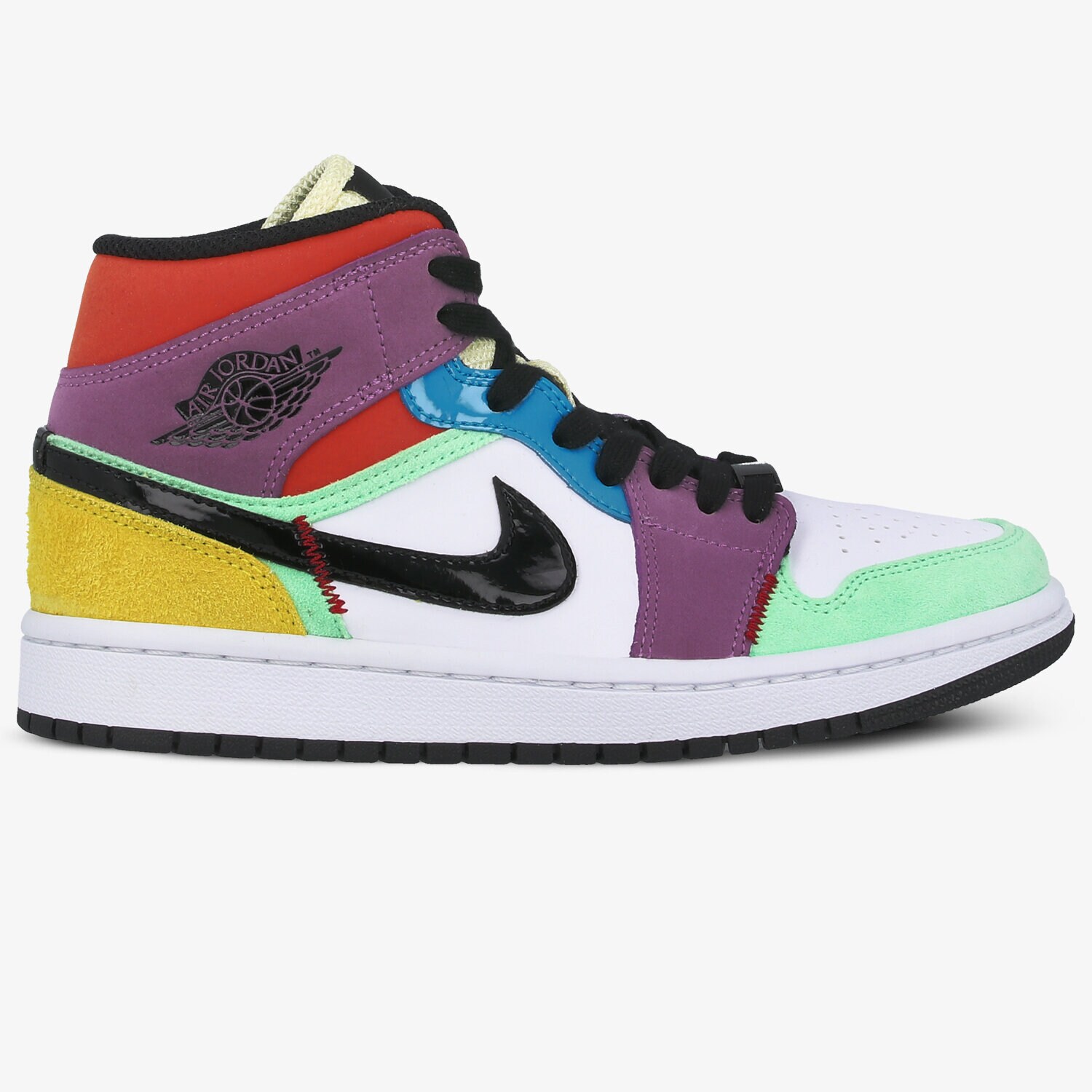 Buty sneakersy damskie WMNS AIR JORDAN 1 MID SE CW1140-100 MULTICOLOR