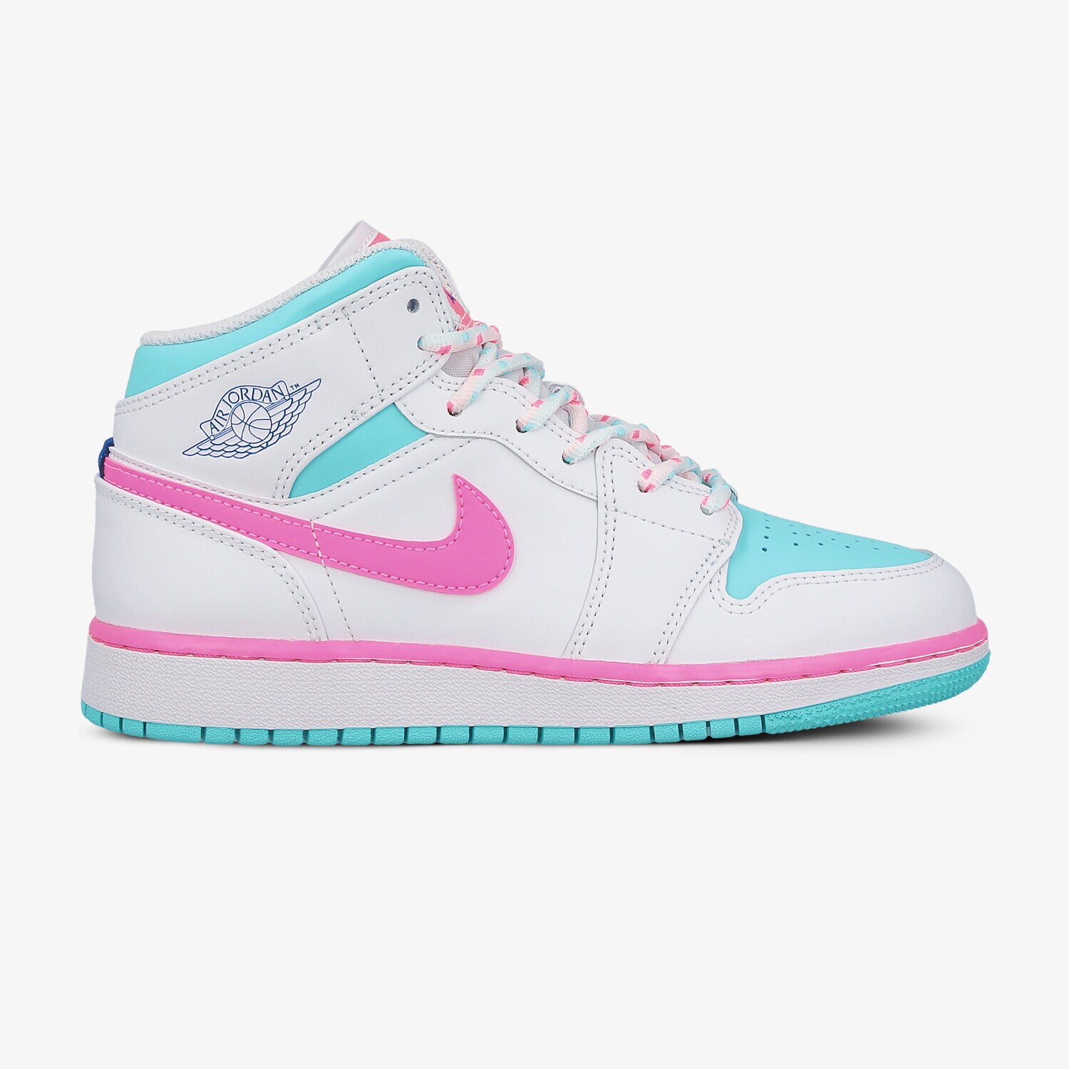 Buty sneakersy dla dzieci AIR JORDAN 1 MID 555112-102 BIAŁY