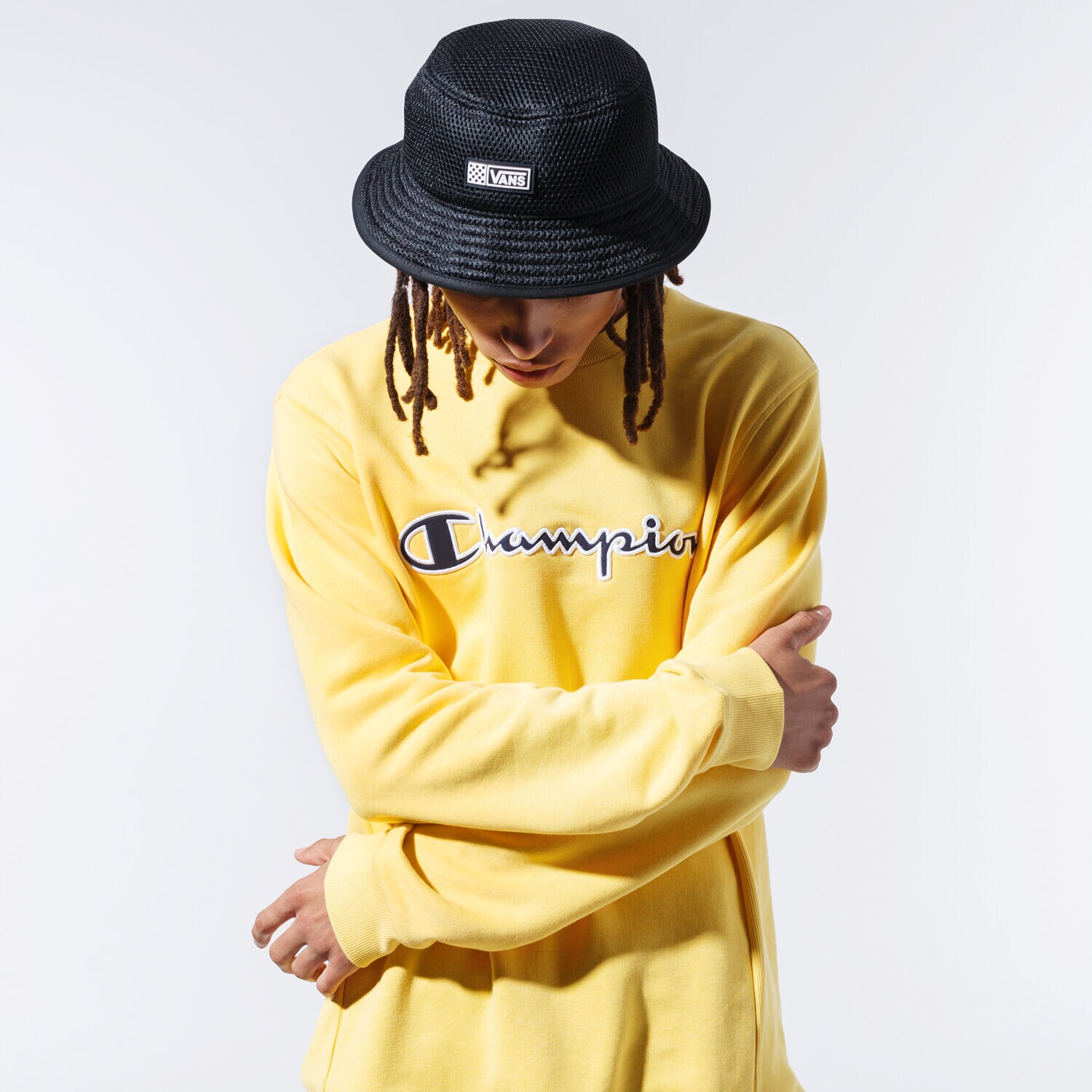 Bluza męska CHAMPION BLUZA LOGO CREWNECK 215495YS001 ŻÓŁTY