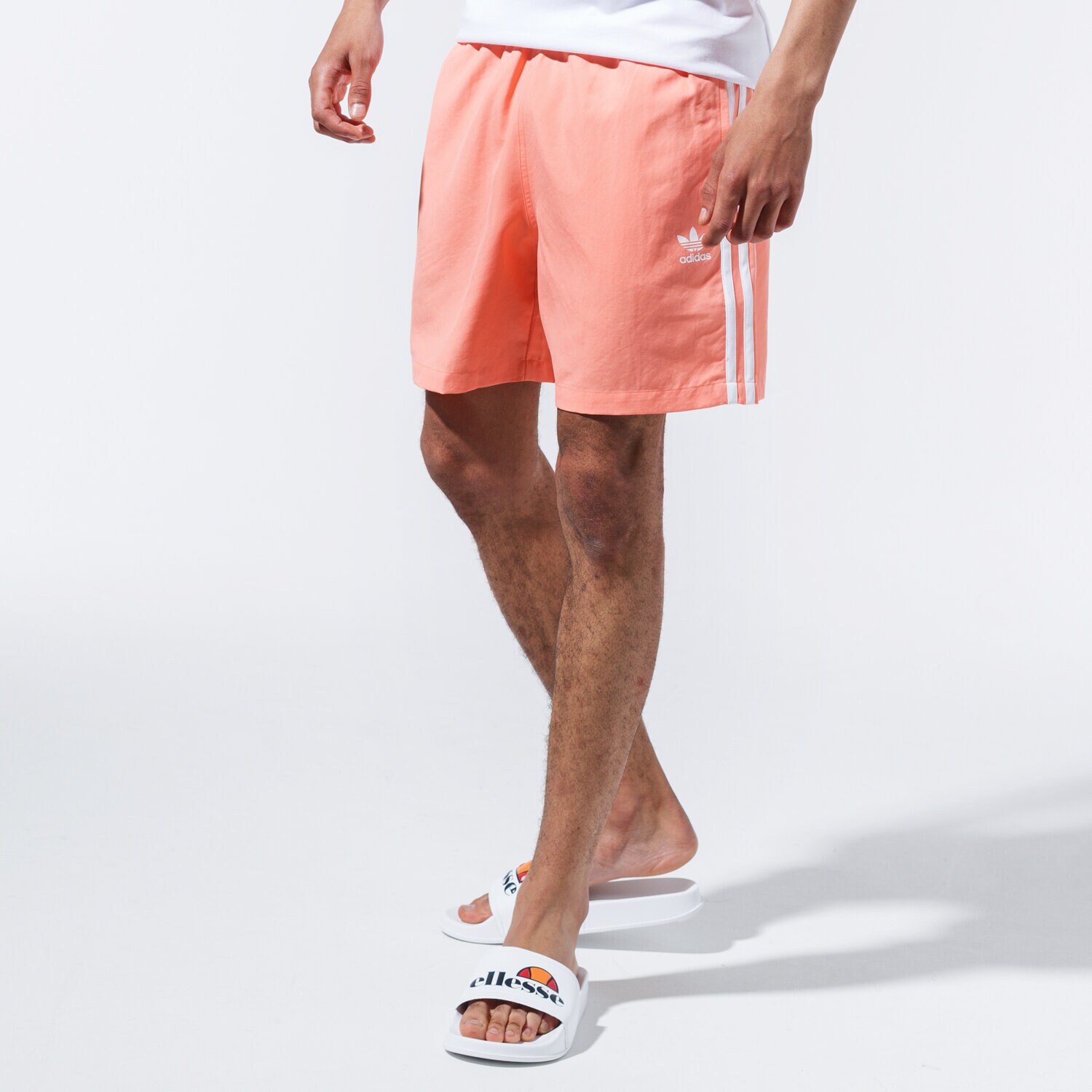 Krótkie spodenki, szorty męskie ADIDAS SZORTY 3 STRIPE SWIMS FM9877 POMARAŃCZOWY