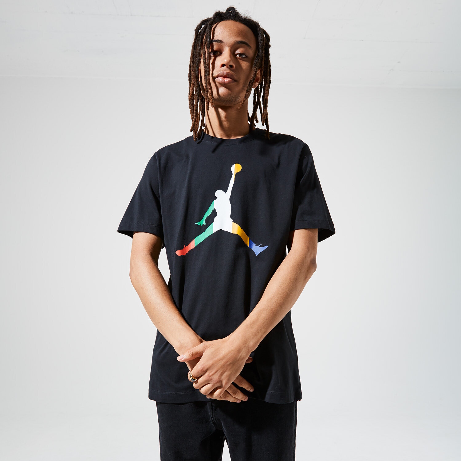 Koszulka, t-shirt sportowy męski JORDAN T-SHIRT M J SPRT DNA JUMPMAN SS CREW CU1974-010 CZARNY