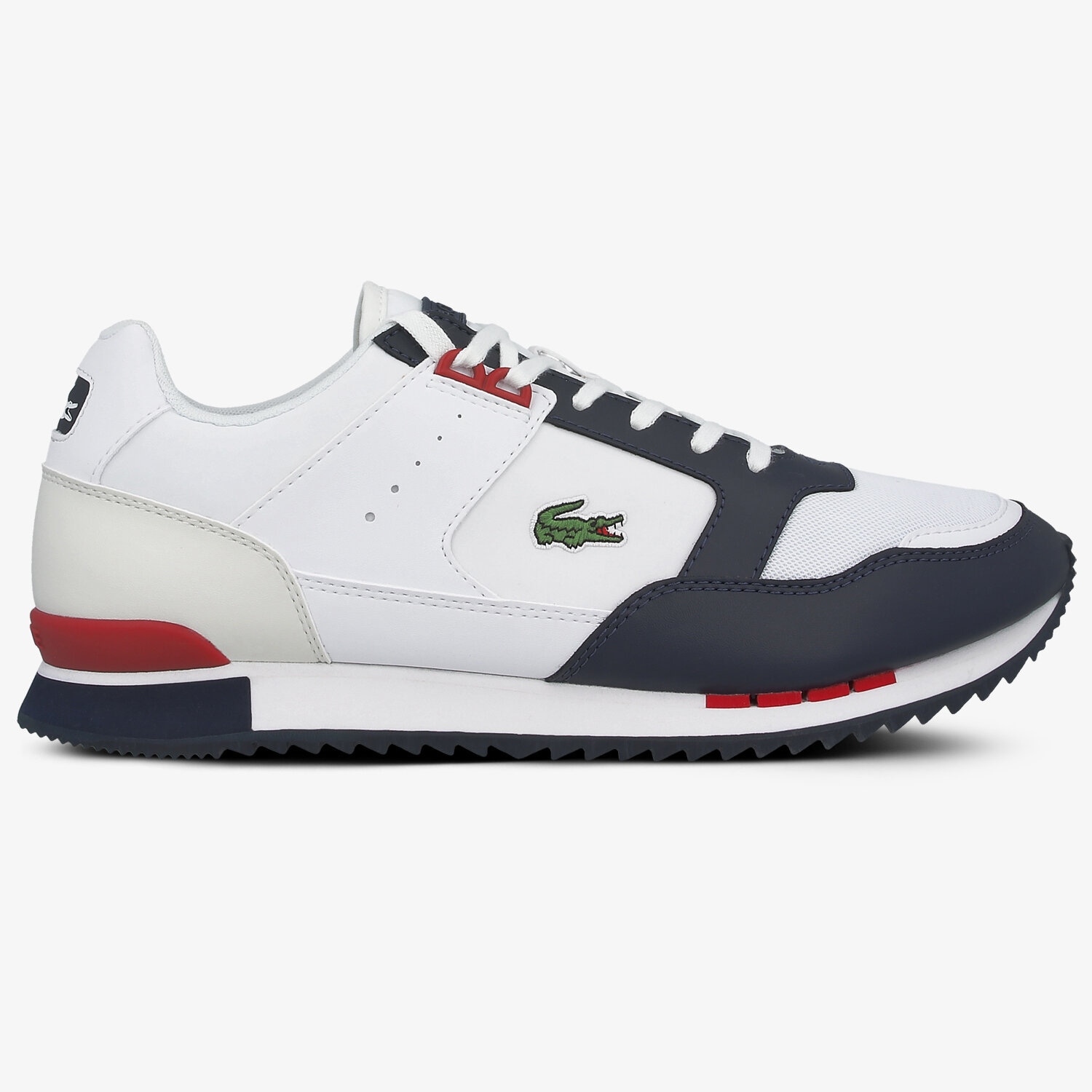 Buty sneakersy męskie LACOSTE PARTNER PISTE 01201 SMA 740SMA0025042 BIAŁY