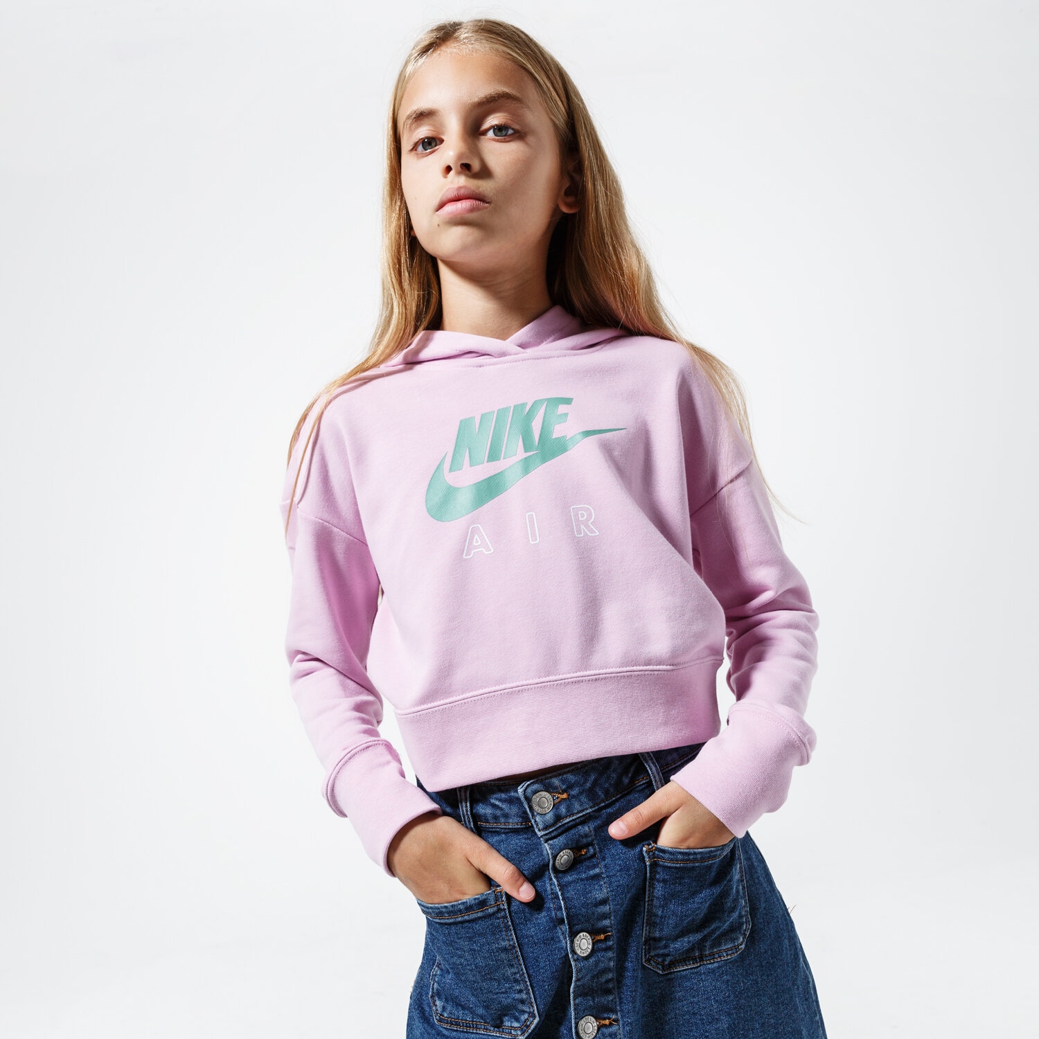 Sportowa bluza dziecięca NIKE BLUZA Z KAPTUREM AIR CZ6234-676 RÓŻOWY