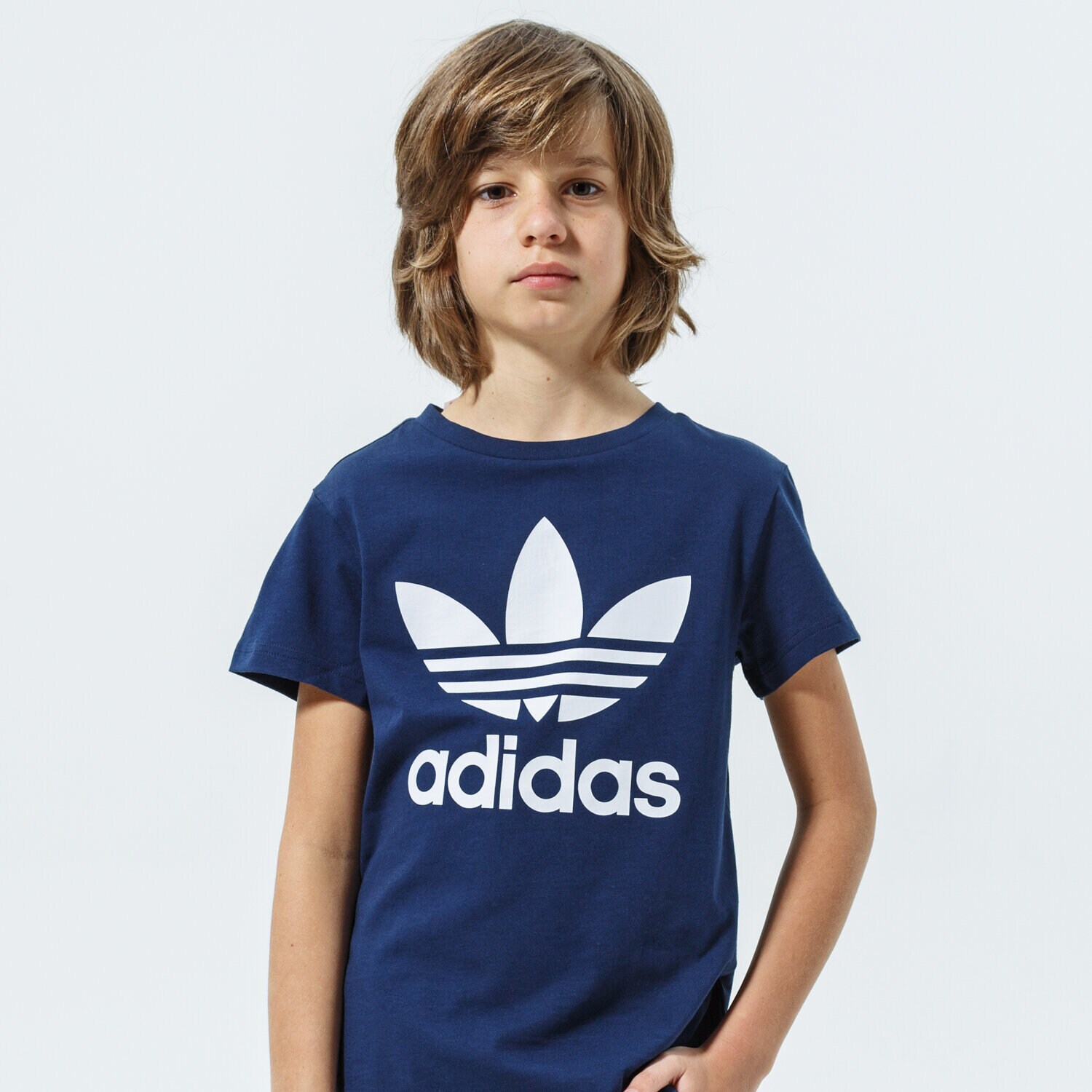 Koszulka, t-shirt dla dzieci ADIDAS T-SHIRT TREFOIL TEE MM GD2679 GRANATOWY