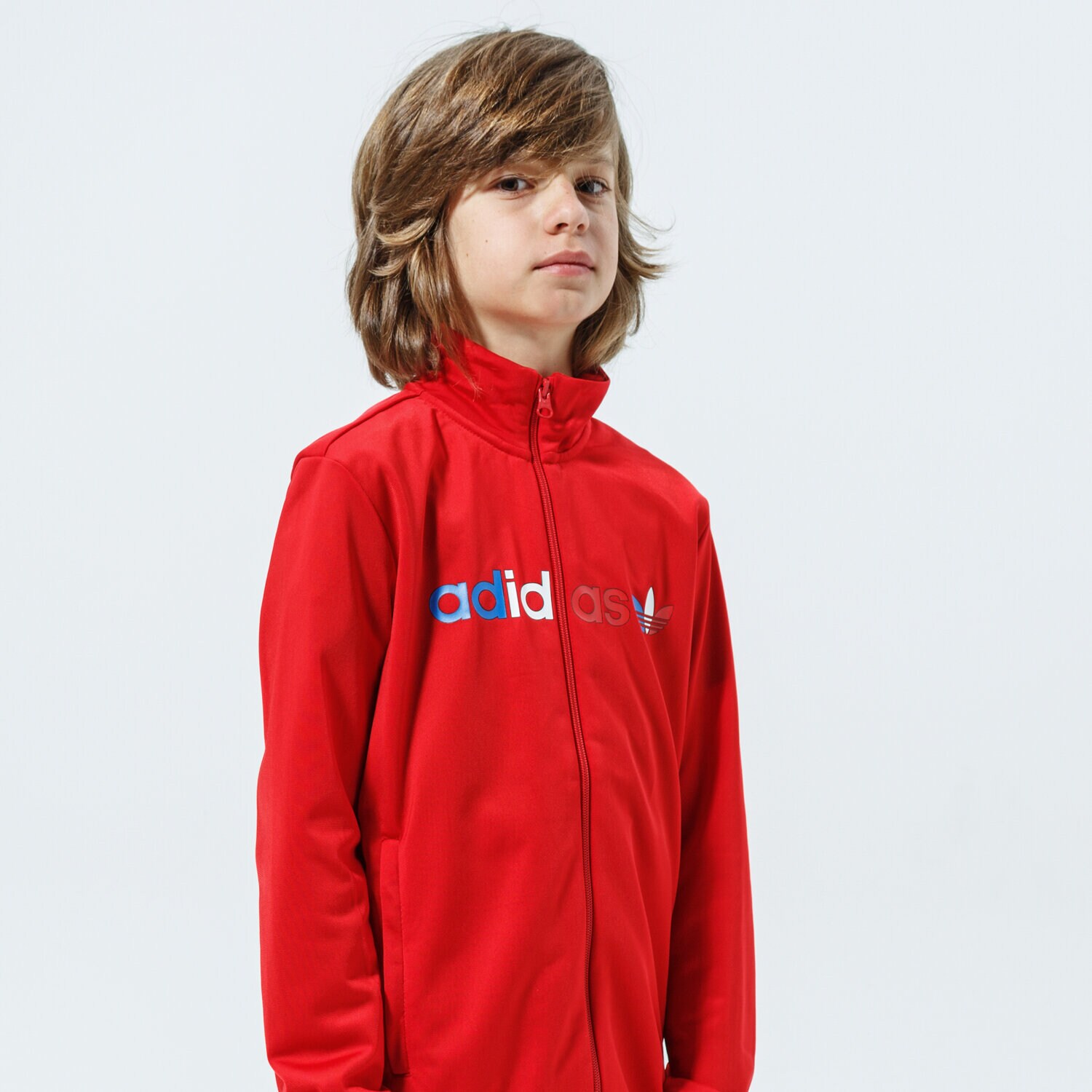 Sportowa bluza dziecięca ADIDAS BLUZA ROZPINANA TRACKTOP MM GN7438 CZERWONY