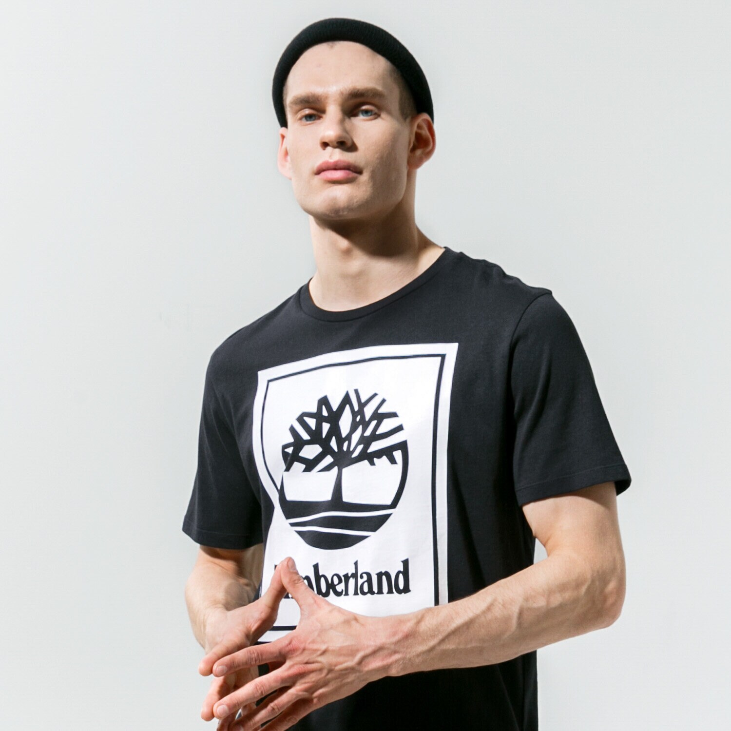 Koszulka, t-shirt sportowy męski TIMBERLAND T-SHIRT YC CORE+ SS STACK LOGO TEE TB0A2AJ1N921 CZARNY