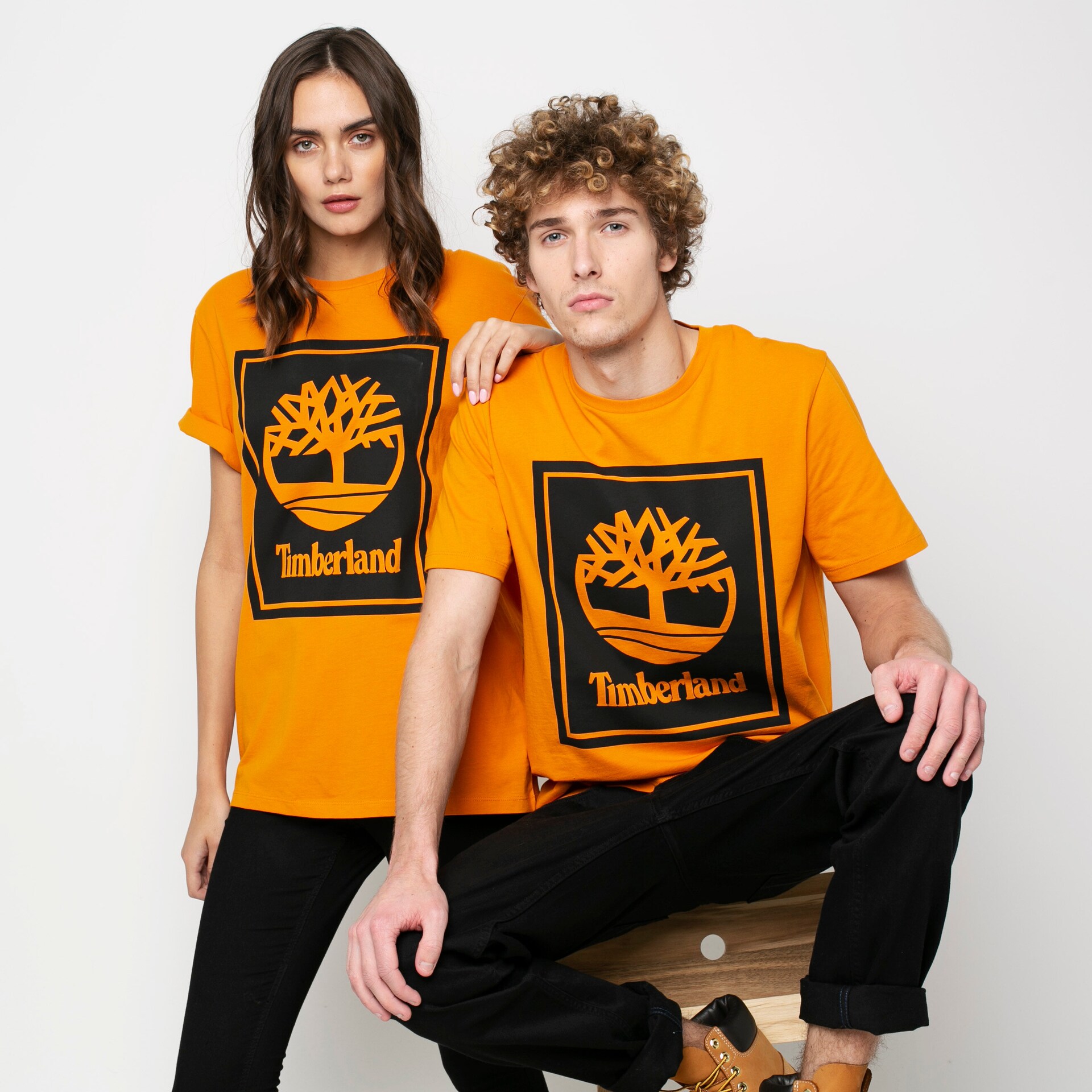 Koszulka, t-shirt sportowy męski TIMBERLAND T-SHIRT YC SS STACK LOGO TEE STACK LOGO TEE TB0A2AJ1AR81 Neon różowy