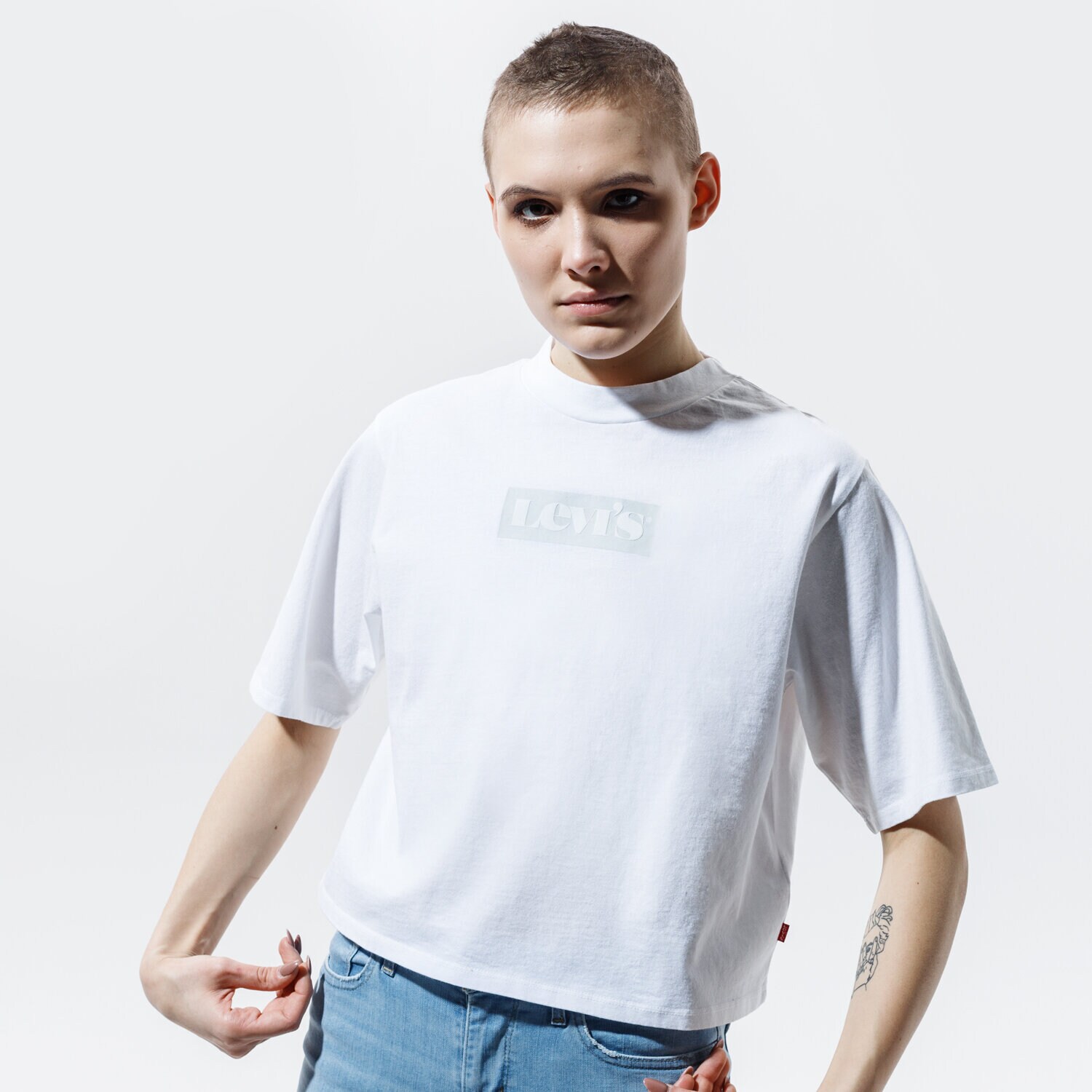 Koszulka, t-shirt damski LEVI'S T-SHIRT HEAVYWEIGHT RIGHT ON TEE 18392-0002 BIAŁY