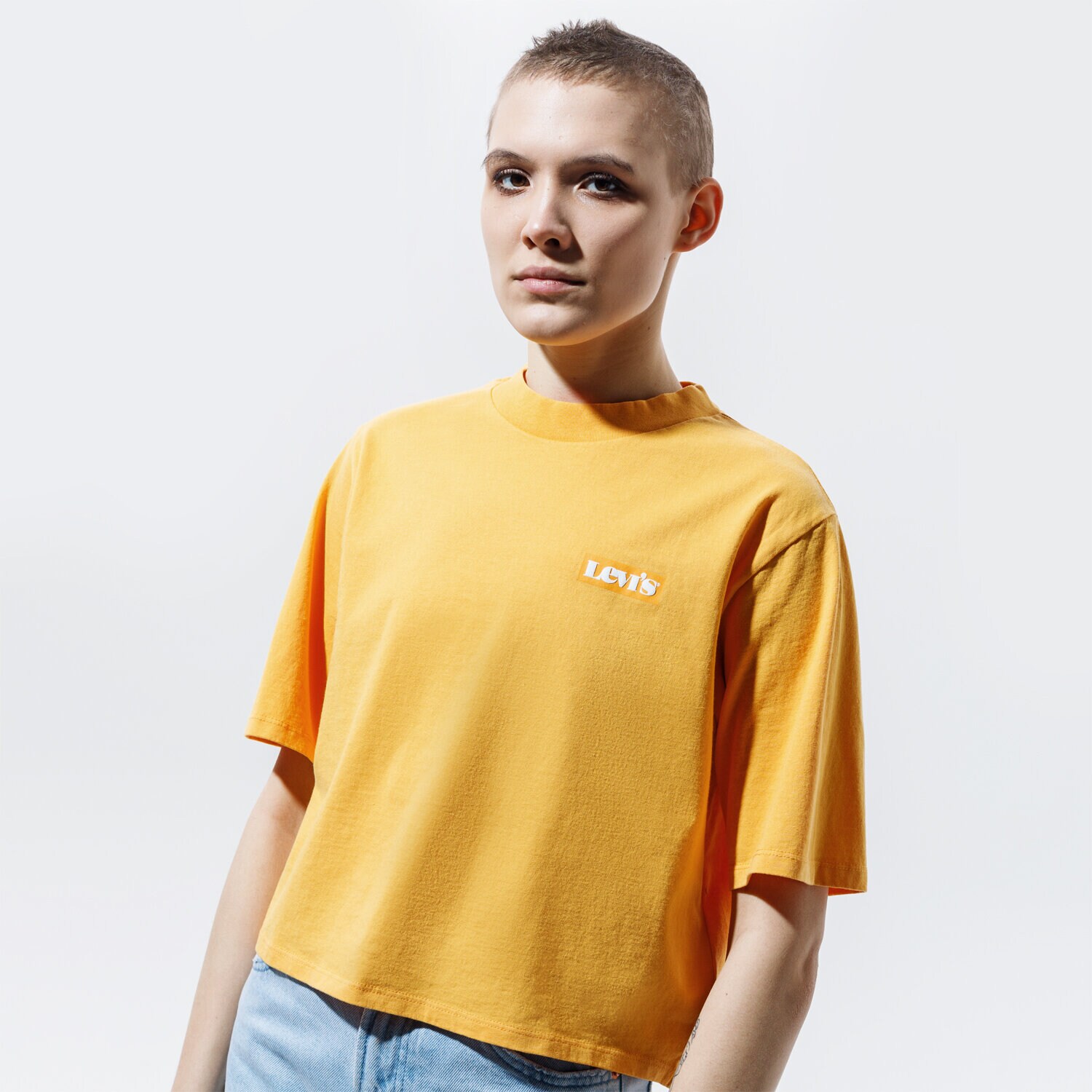 Koszulka, t-shirt damski LEVI'S T-SHIRT HEAVYWEIGHT RIGHT ON TEE 18392-0004 POMARAŃCZOWY