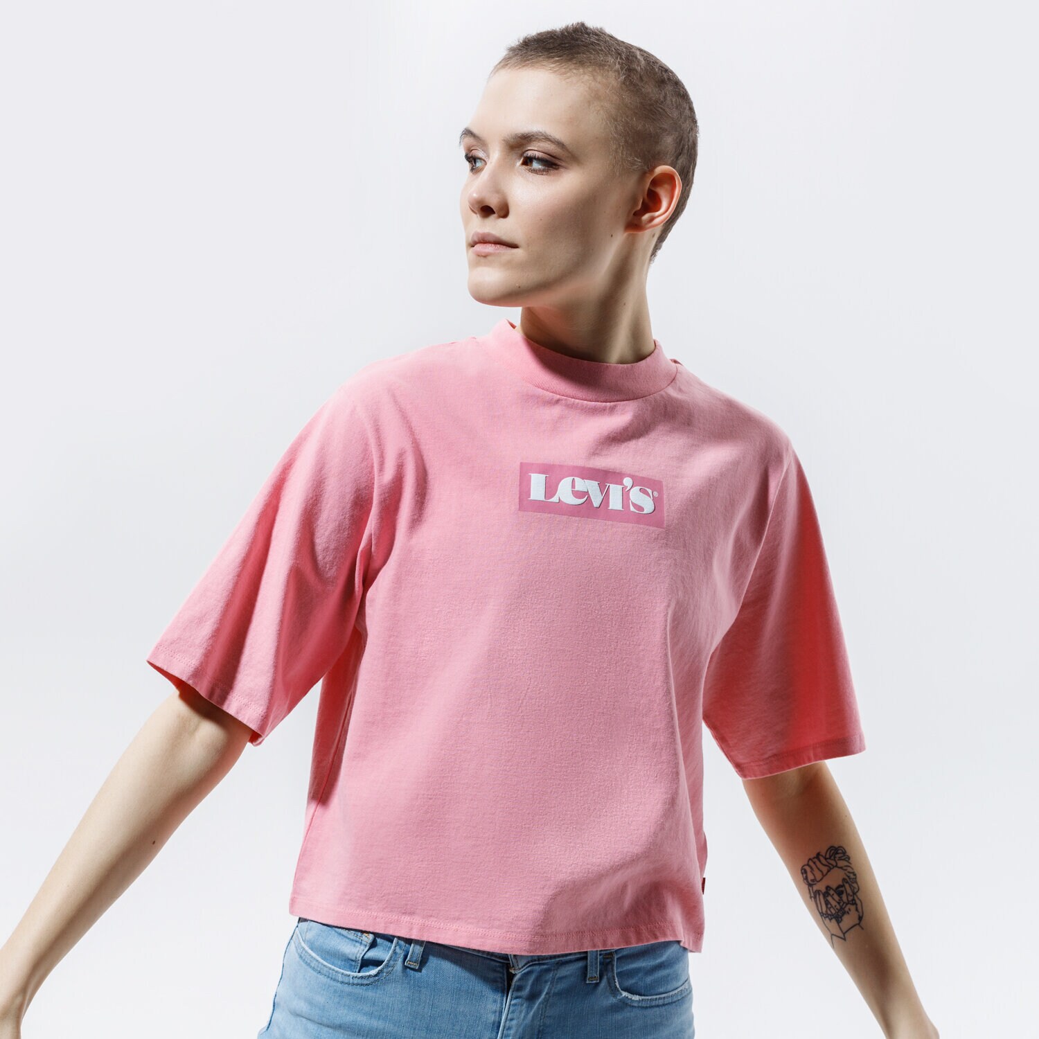 Koszulka, t-shirt damski LEVI'S T-SHIRT HEAVYWEIGHT RIGHT ON TEE 18392-0003 RÓŻOWY