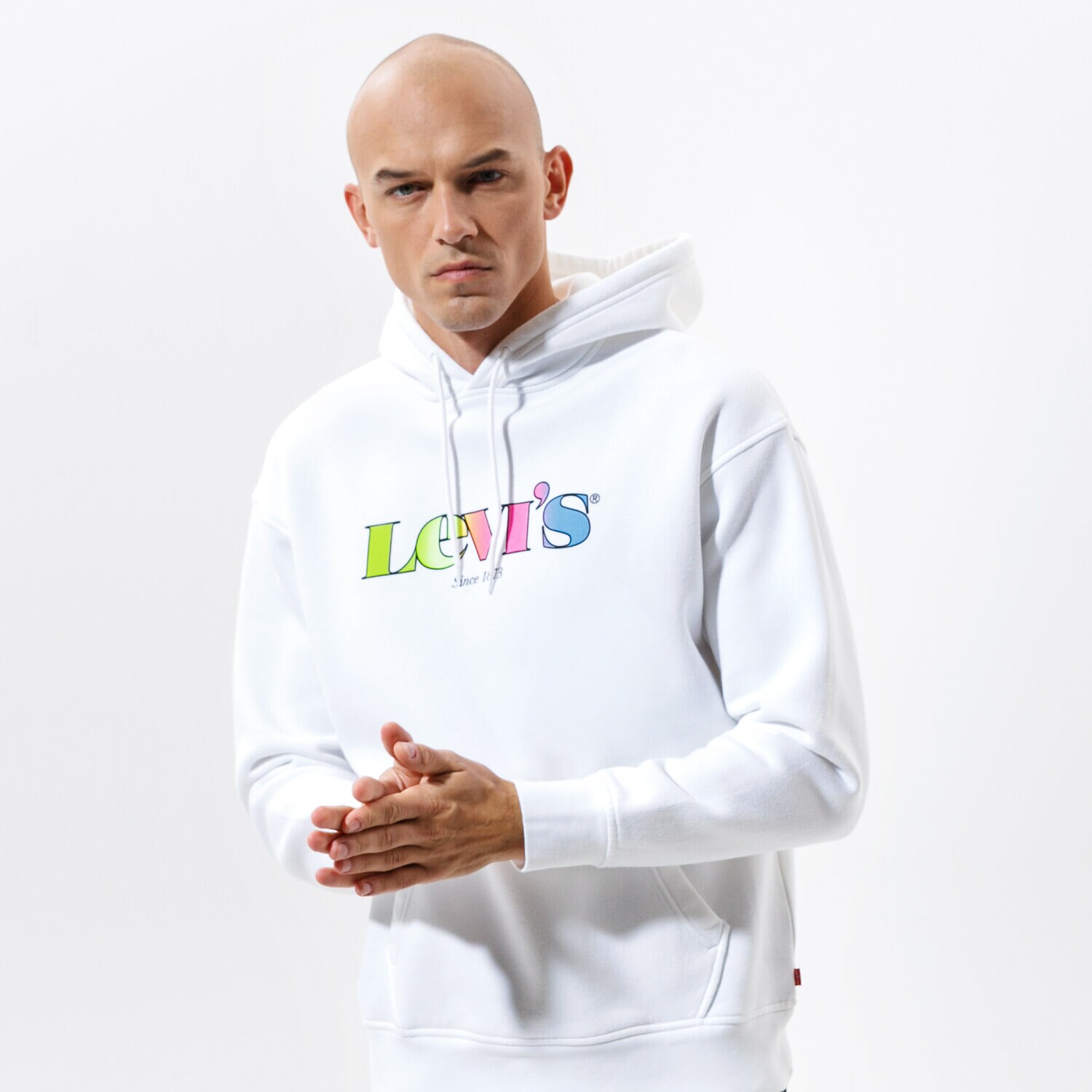 Bluza męska LEVI'S BLUZA Z KAPTUREM T3 RELAXD GRAPHIC HOODIE 38821-0042 BIAŁY