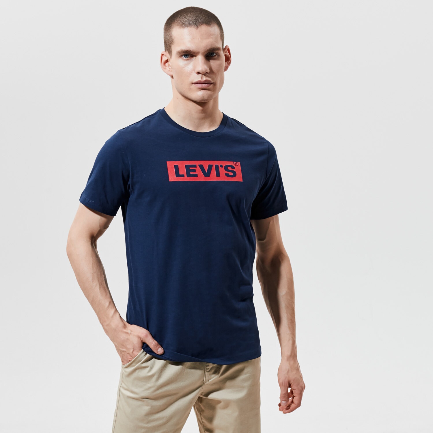 Koszulka, t-shirt sportowy męski LEVI'S T-SHIRT BOXTAB GRAPHIC TEE 85785-0029 GRANATOWY