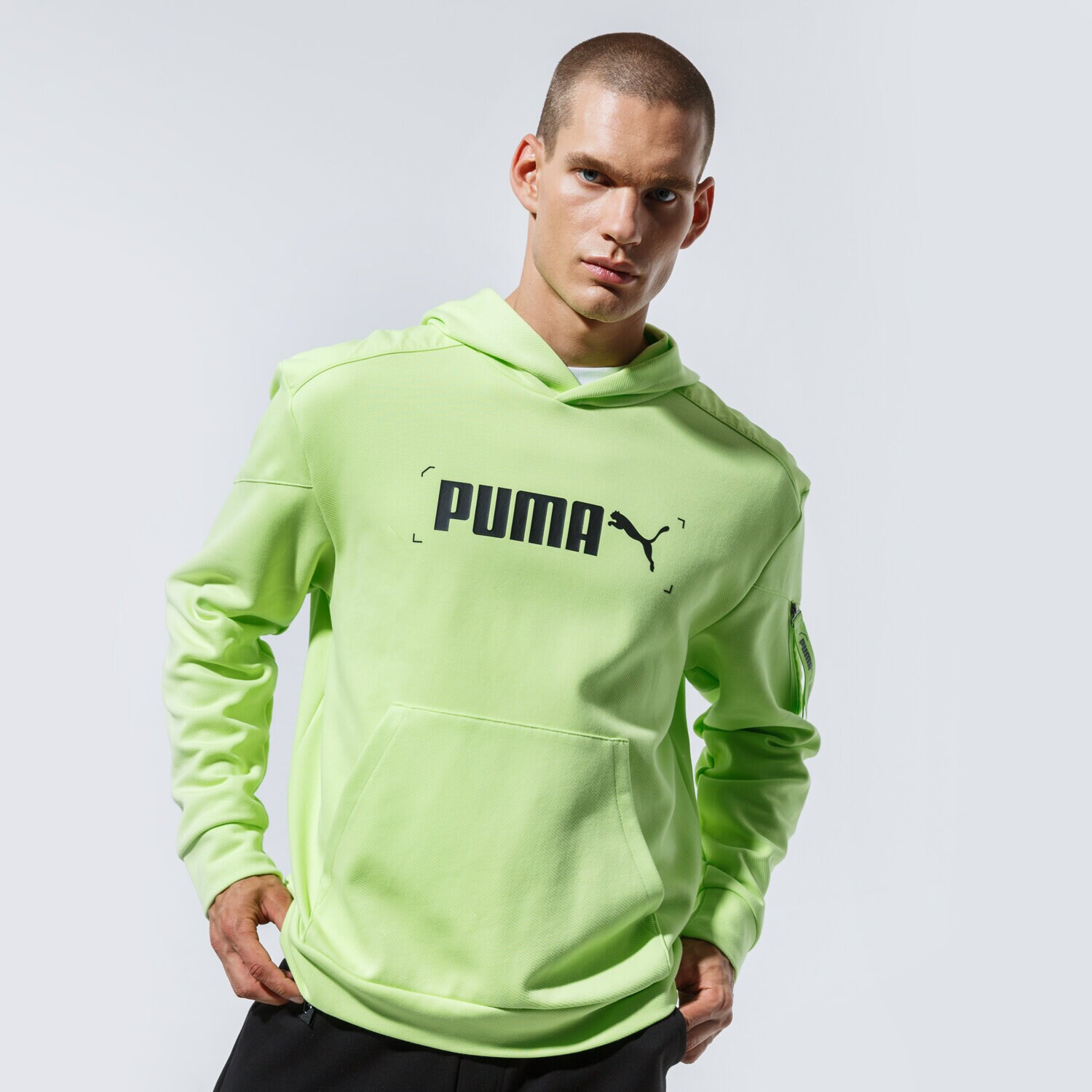 Bluza męska PUMA BLUZA Z KAPTUREM NU-TILITY HOODIE 58344134 ZIELONY