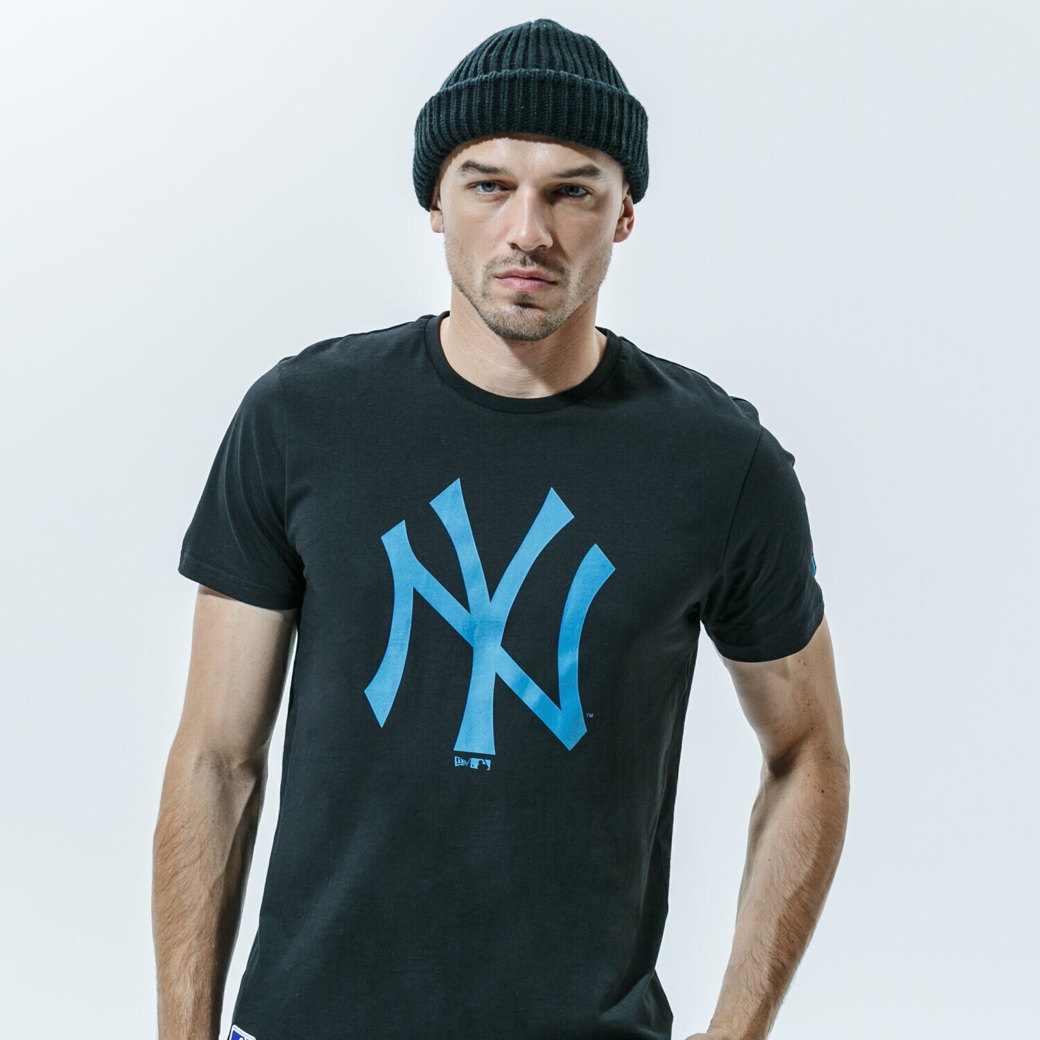 Koszulka, t-shirt sportowy męski NEW ERA T-SHIRT MLB SEASONAL TEAM LOGO TEE NEYYAN BLKDTL 12485707 CZARNY