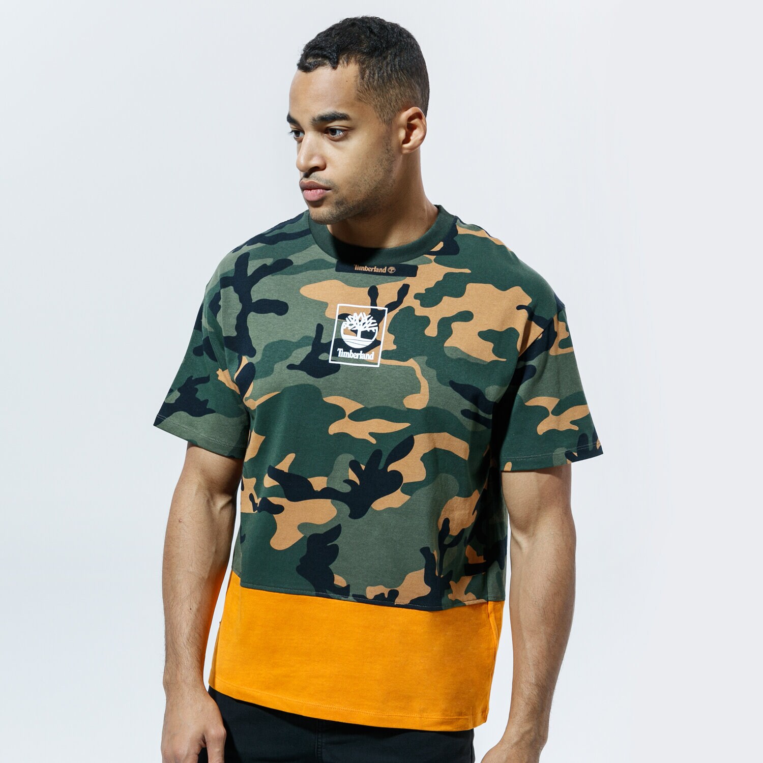 Koszulka, t-shirt sportowy męski TIMBERLAND T-SHIRT YC SS CAMO TEE TB0A2AG7AP91 MULTICOLOR