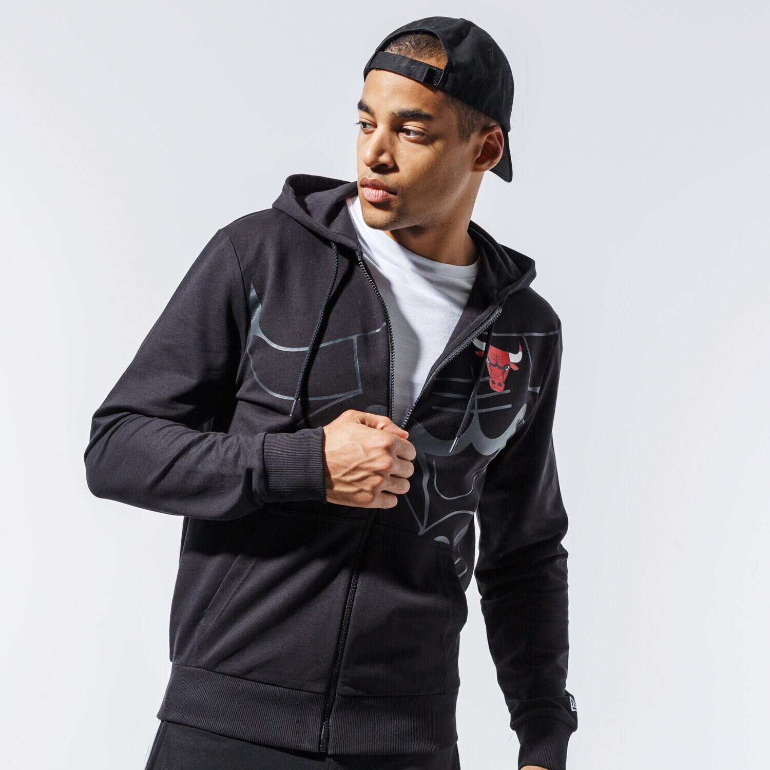 Bluza męska NEW ERA BLUZA Z KAPTUREM NBA BIG LOGO FULL ZIP HOODY CHIBUL  12485691